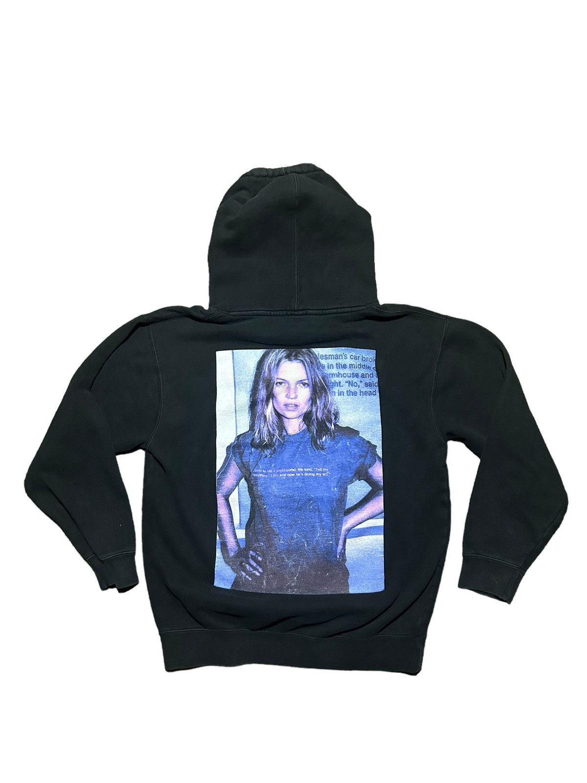 image of Kate Moss X Pleasures I Went To A Psychiatrist Hoodie in Black, Men's (Size Small)