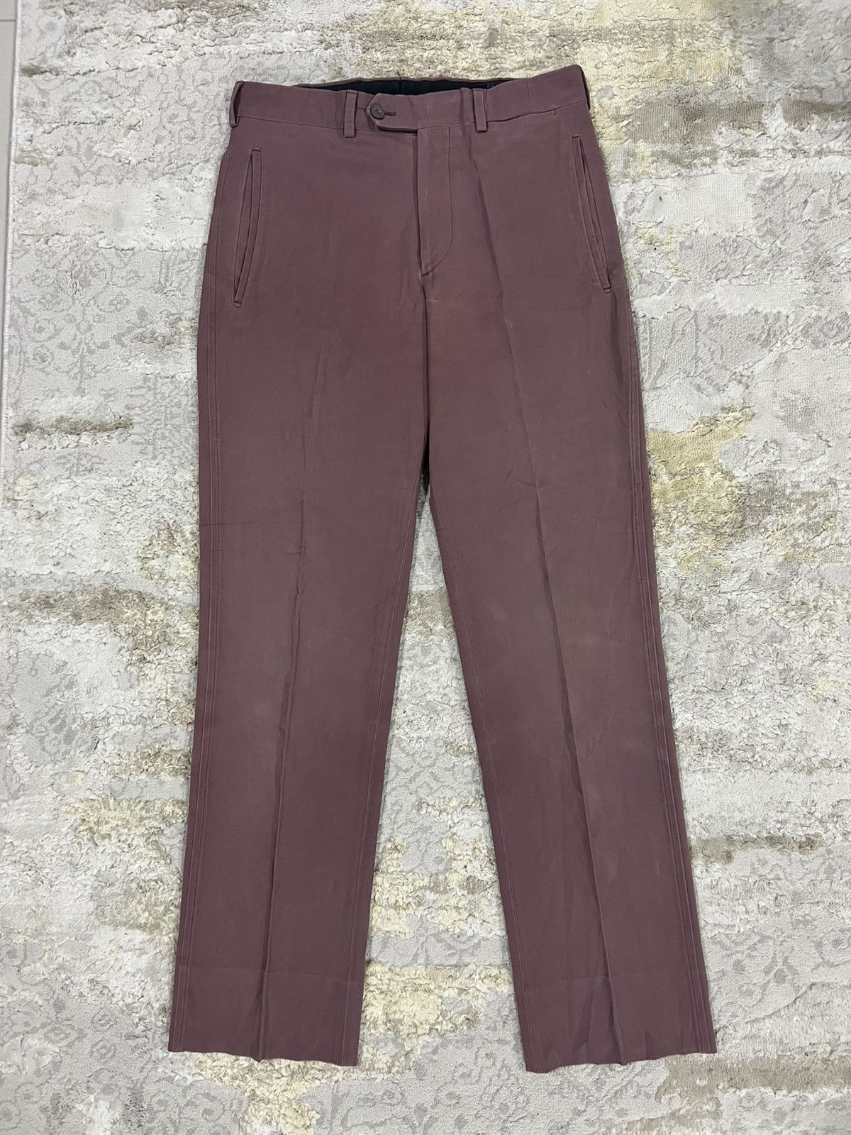Prada 1990s Prada Burgundy Runway Regular Cut Trousers Pants Size US 28 / EU 44 - 2 Thumbnail