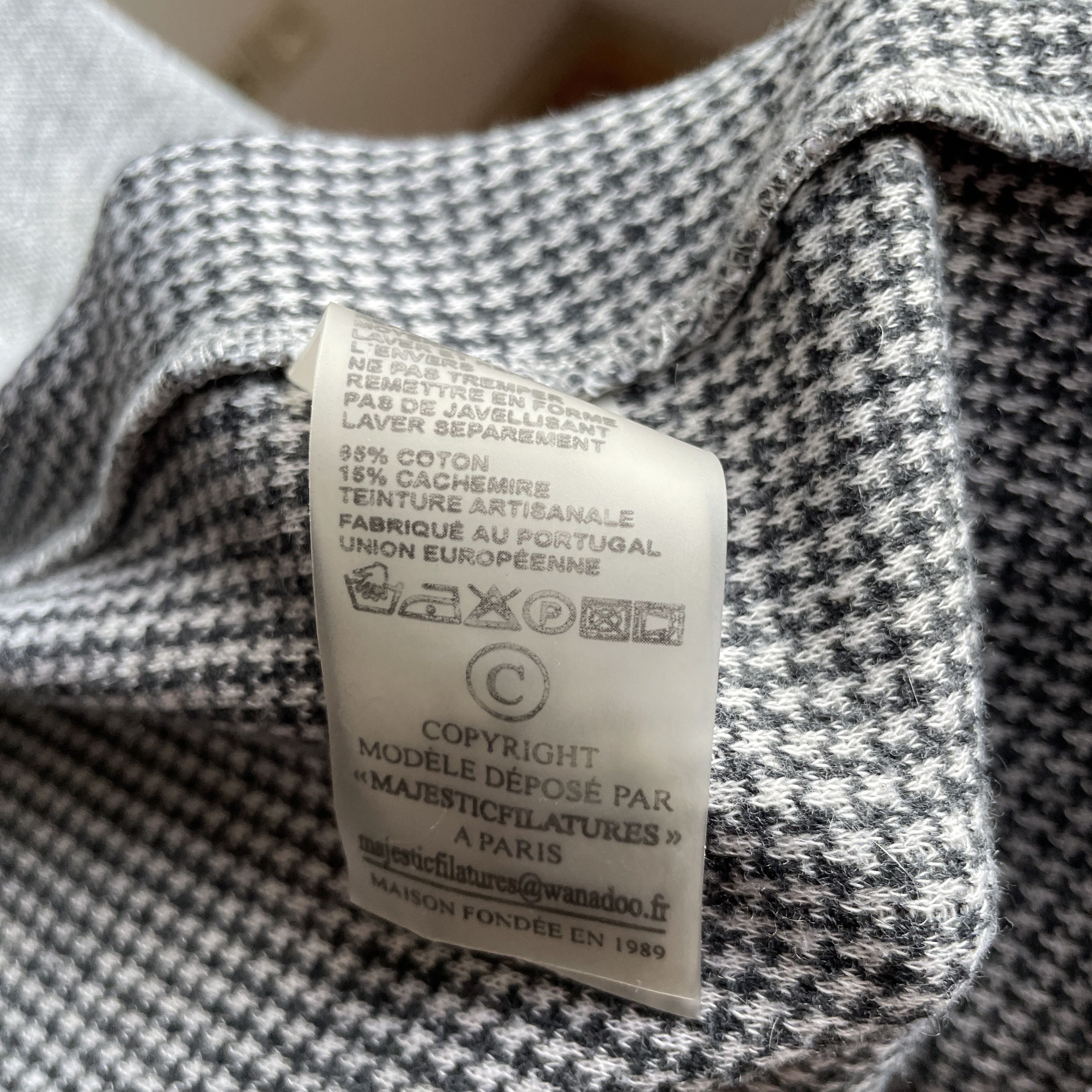 MAJESTIC FILATURES Majestic Filatures Cotton Cashmere Houndstooth Womens Blazer Size S / US 4 / IT 40 - 8 Thumbnail