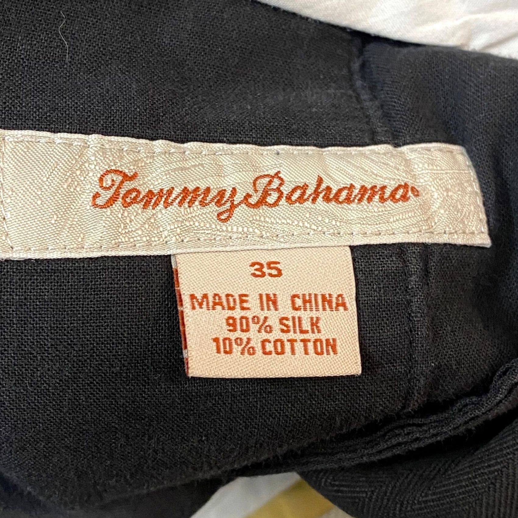 Tommy Bahama Tommy Bahama Shorts Mens 35 Silk Cotton Pleated Faded Black 9" Herringbone Size US 35 - 4 Thumbnail