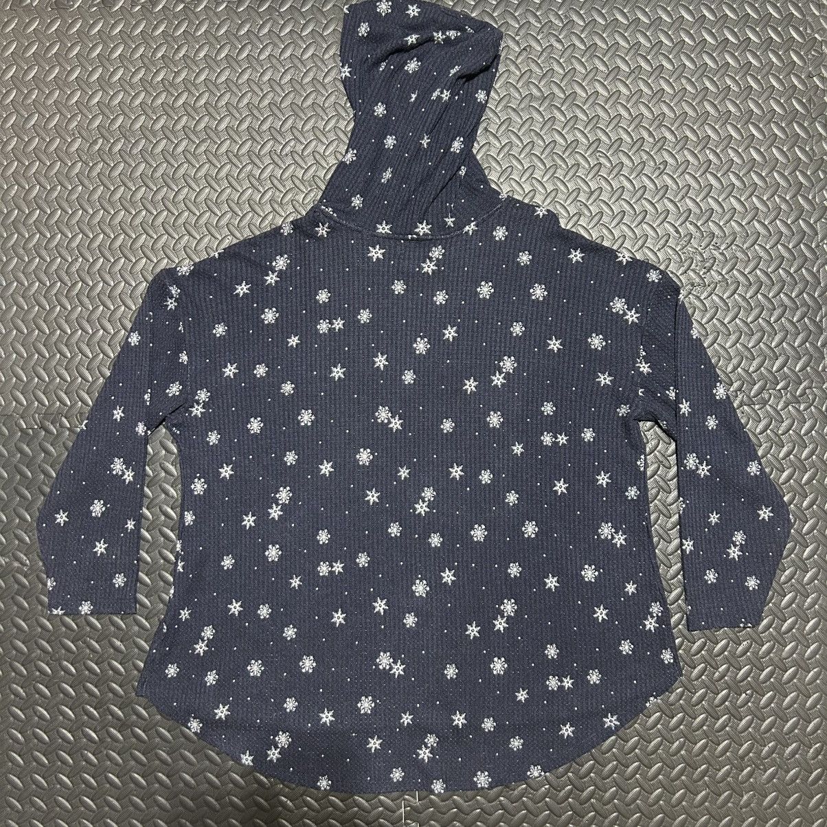 Other Lane Bryant Hoodie Tee Top Snowflake Navy Curved Hem 22/24 Size 4XL / US 24-26 - 10 Thumbnail