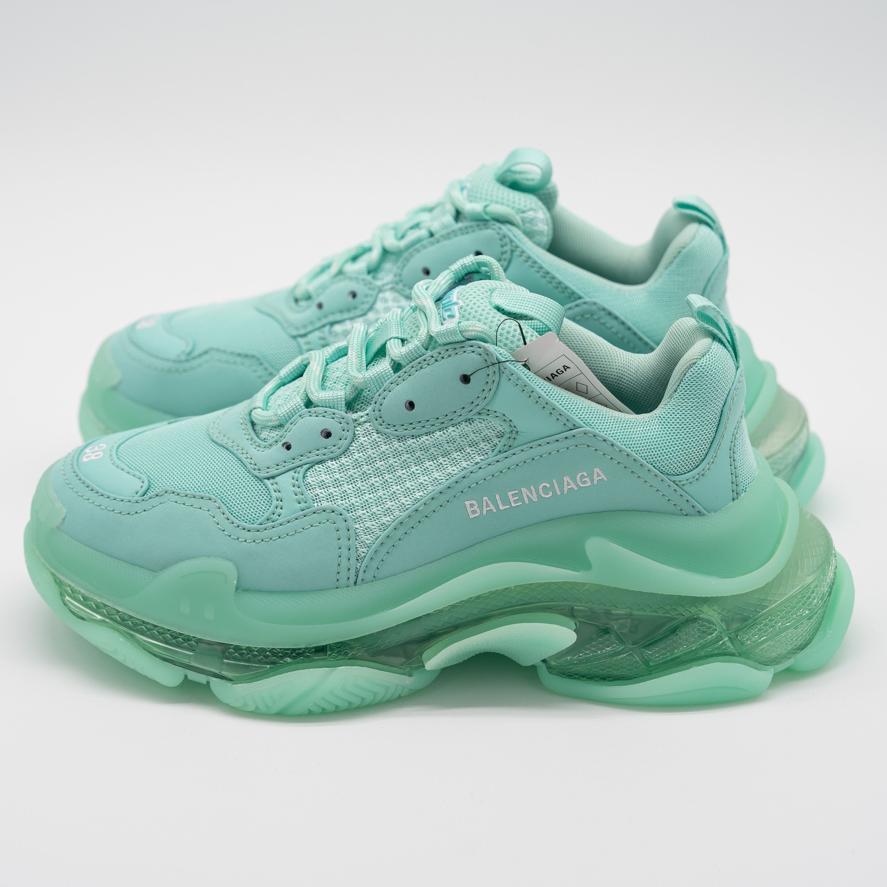 Balenciaga 38 EU / 8 US Balenciaga Triple S Sneakers Mint Green Size US 8 / IT 38 - 4 Thumbnail