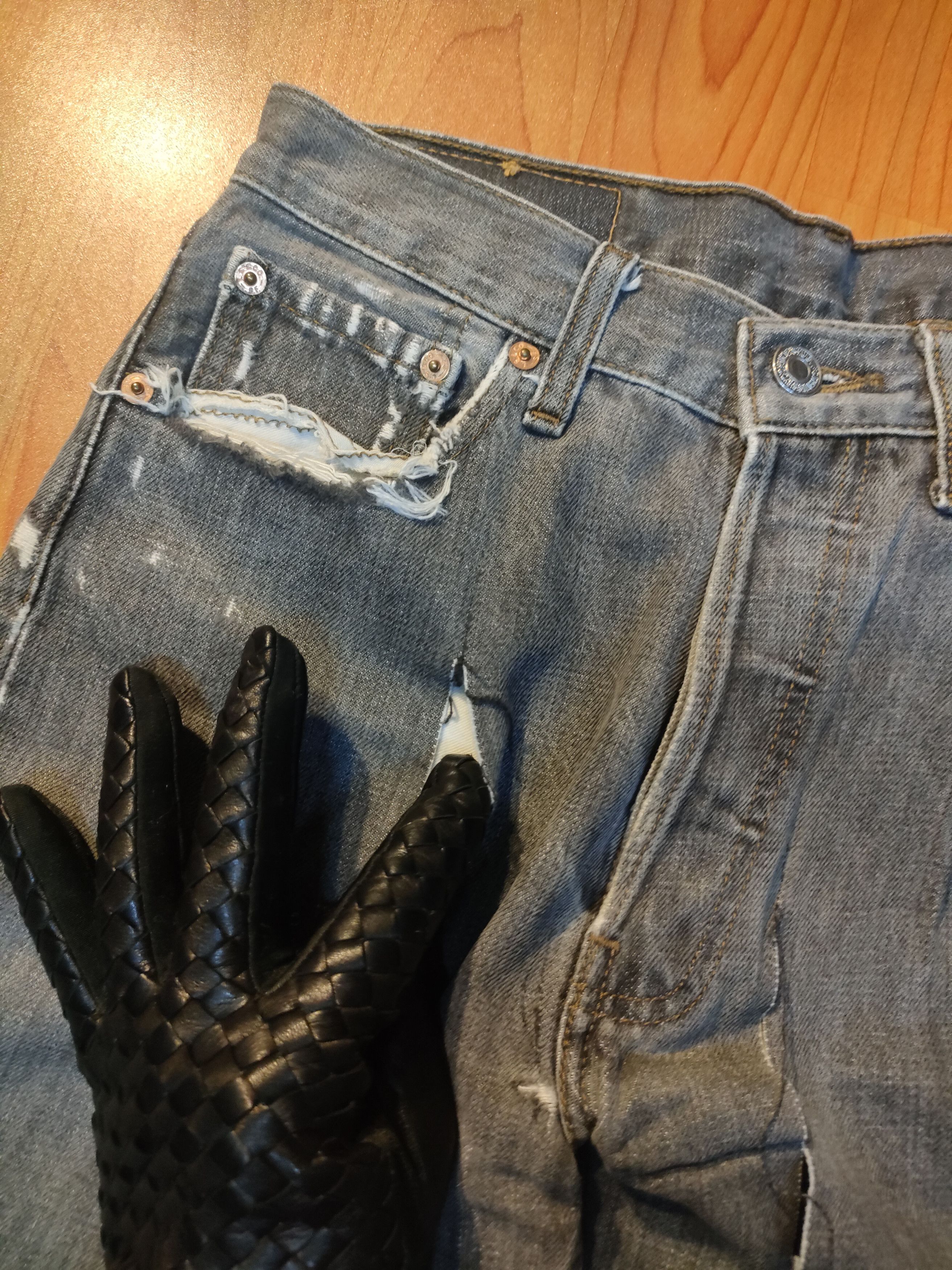 Levi's Distressed Levi's 501 Gray Jeans Size US 29 - 8 Thumbnail