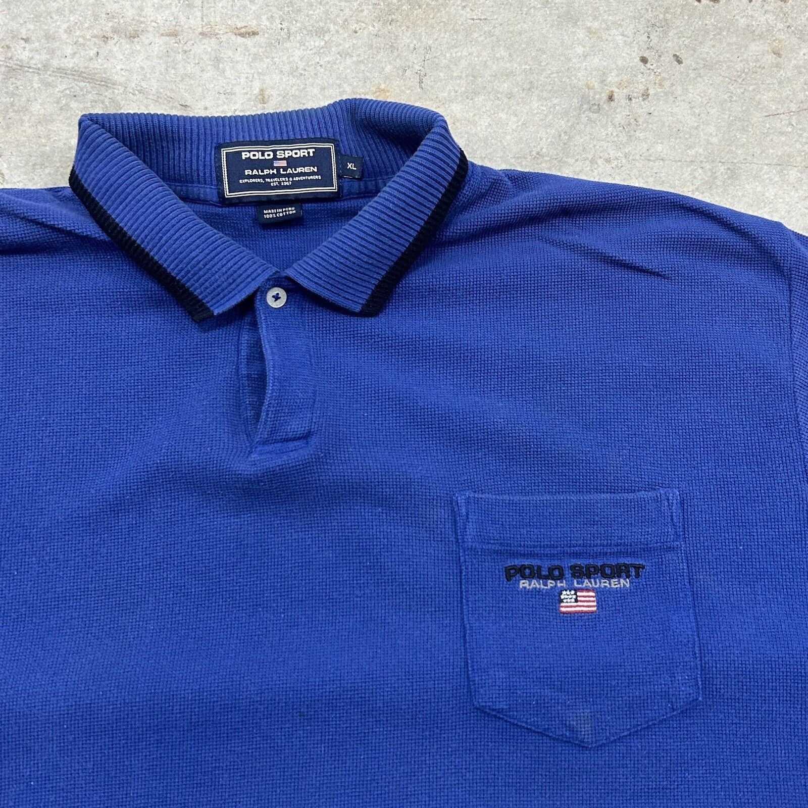 Polo Ralph Lauren Vintage Polo Sport Ralph Lauren Blue T Shirt Size XL Rare Size US XL / EU 56 / 4 - 1 Thumbnail