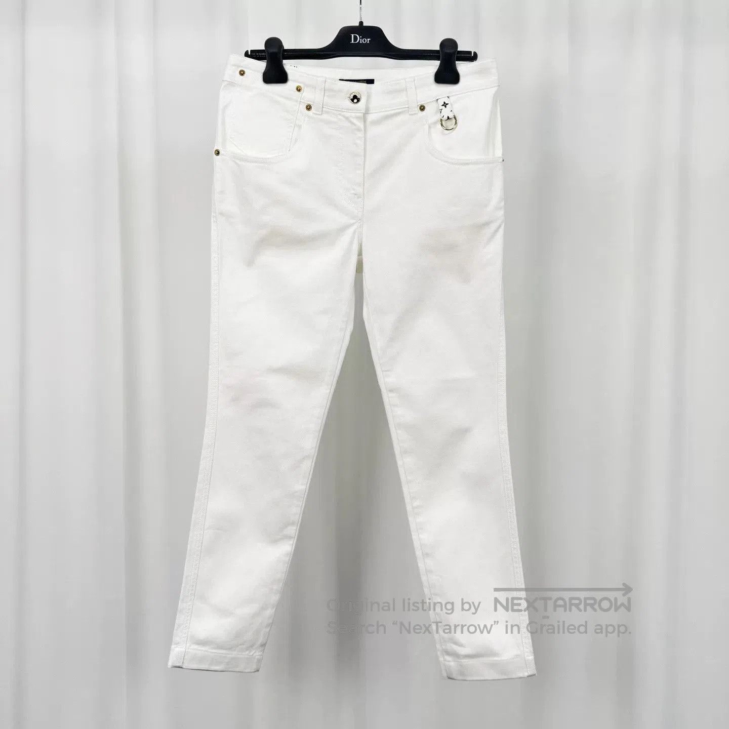 Louis Vuitton Louis Vuitton White Monogram Denim Pants. Size US 40 / EU 56 - 1 Thumbnail