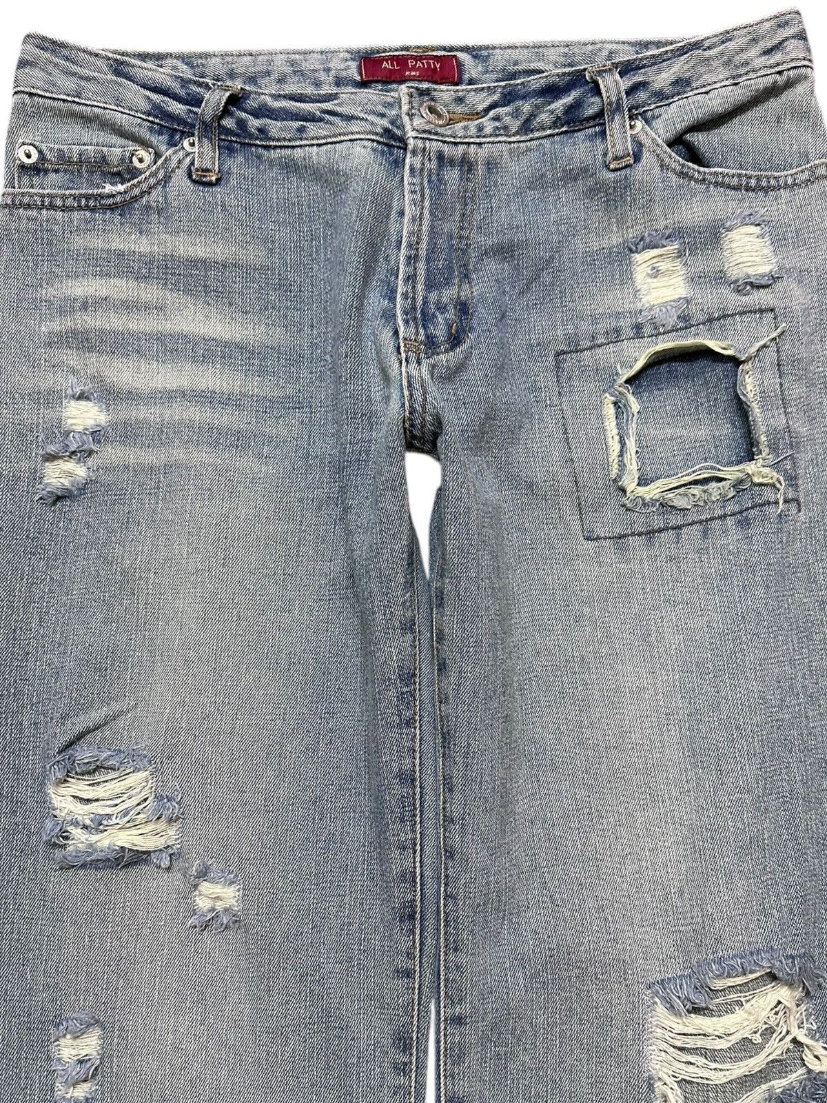 Japanese Brand Vintage All Patty Ripped Grunge Distressed Denim Size US 32 / EU 48 - 2 Thumbnail