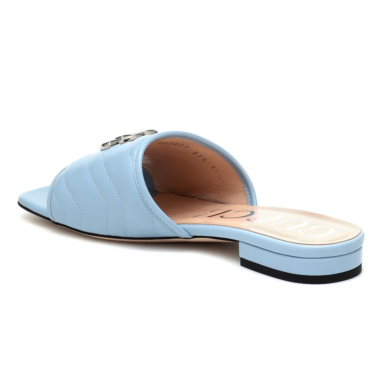 Gucci Gucci Marmont Blue Silver GG Interlocking Metal Logo Mule Size US 7 / IT 37 - 8 Thumbnail