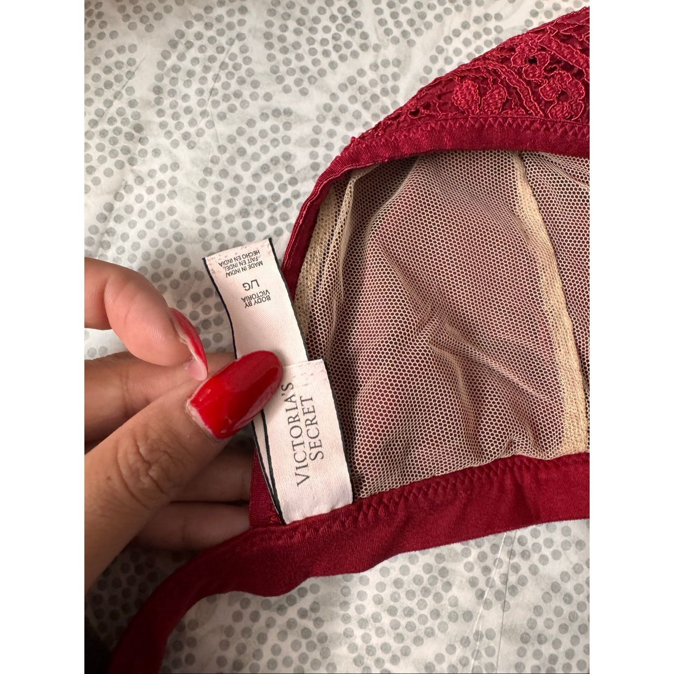 Victoria's Secret Victoria’s Secret Burgundy Lace Triangle Bralette – Size L Size L / US 10 / IT 46 - 5 Thumbnail