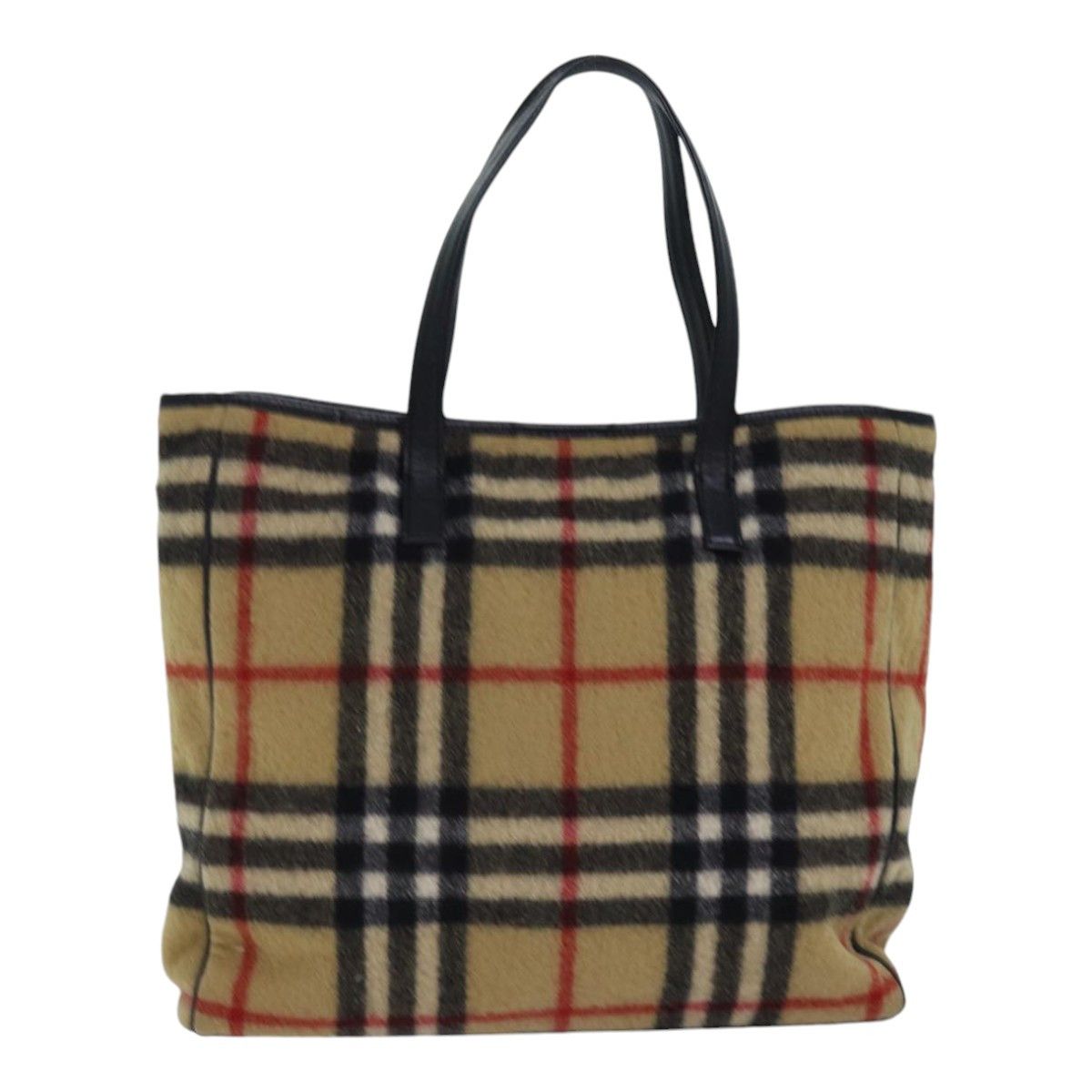 Burberry Nova Check Beige Wool Shoulder Bag (Pre-Owned) Size ONE SIZE - 1 Thumbnail