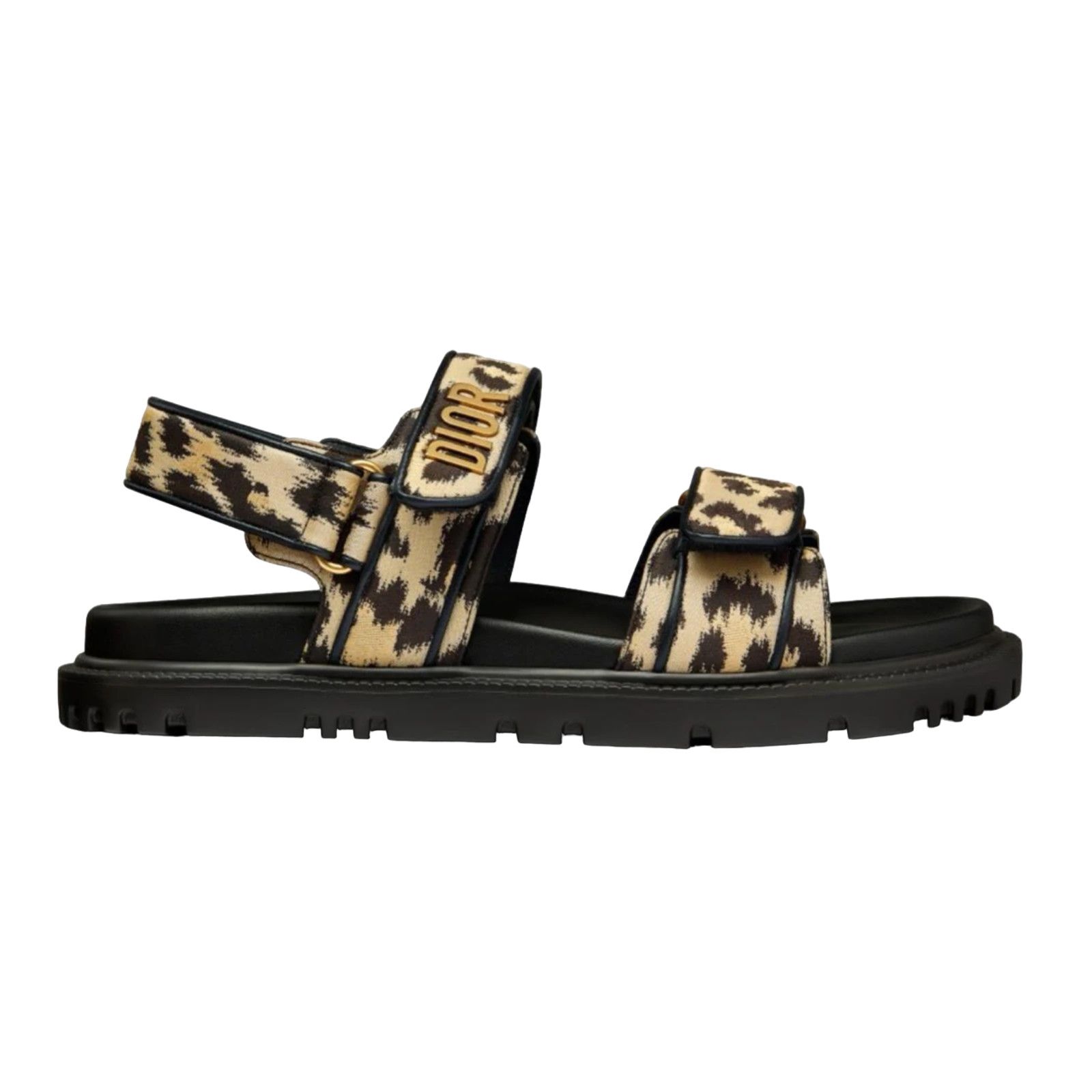 Dior Christian Dior Act Dway Black Gold Leopard Shiny Logo Strap Size US 5.5 / IT 35.5 - 1 Thumbnail