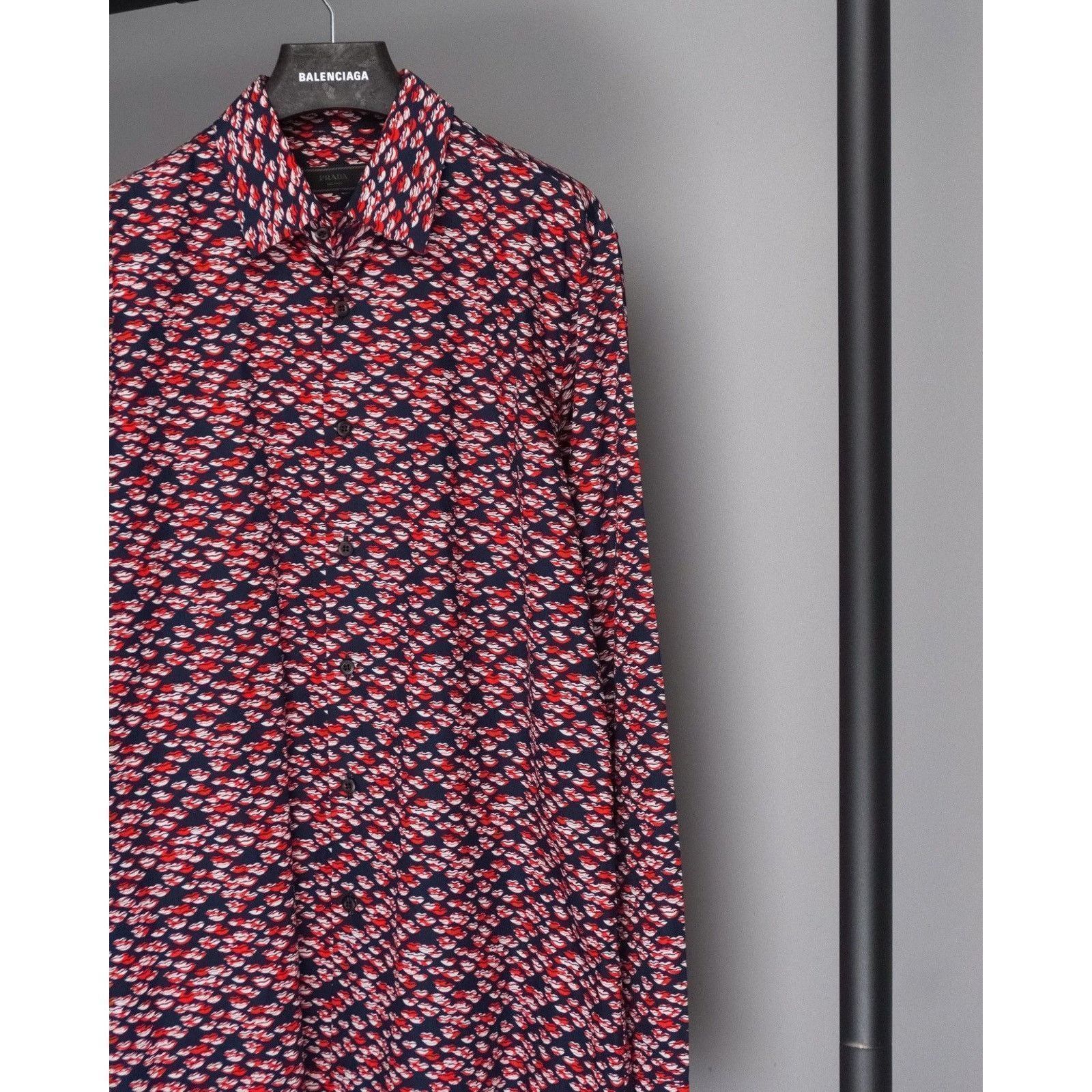 Prada Vintage prada milano 2015 lips pattern long sleeve shirt Size US L / EU 52-54 / 3 - 3 Thumbnail
