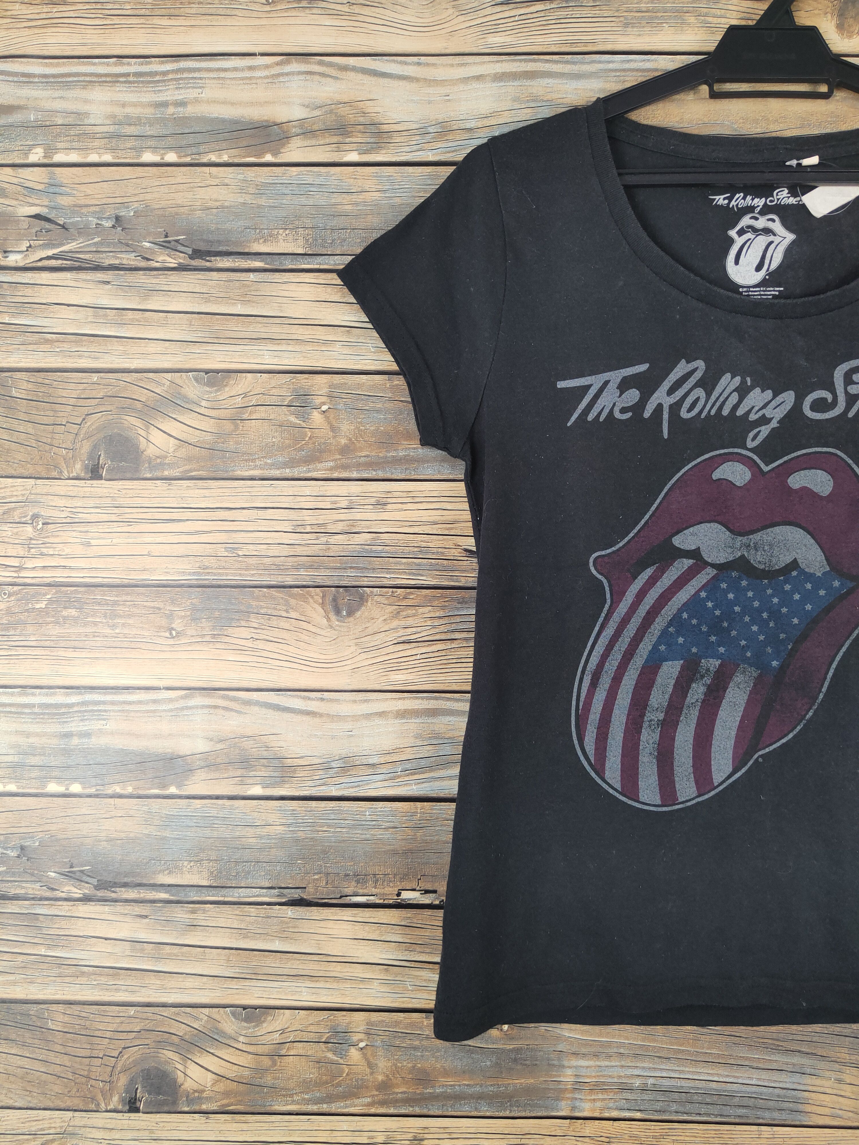 Band Tees DL The Rolling Stones Black Short Sleeve T-shirt #607 Size M / US 6-8 / IT 42-44 - 3 Thumbnail