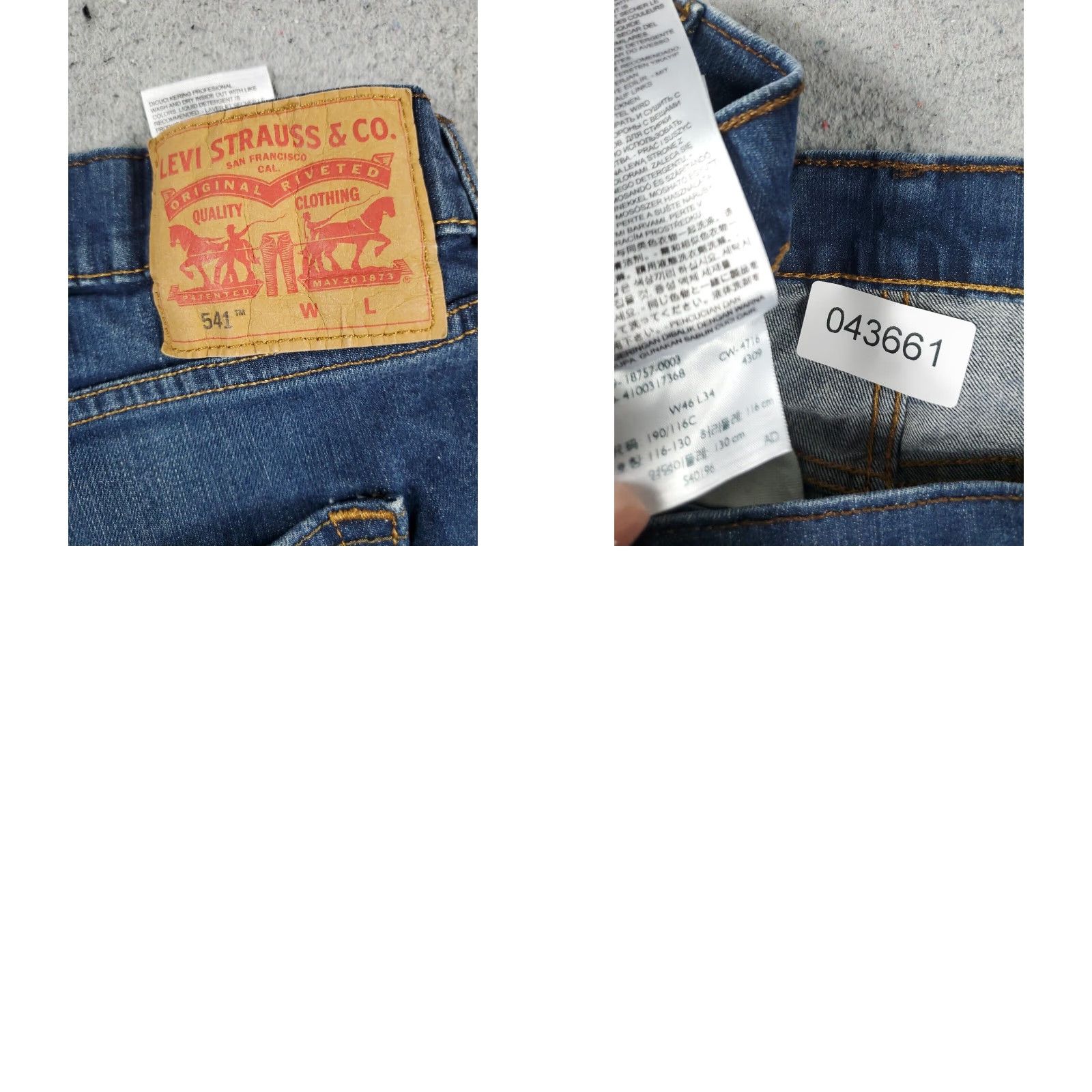 Levi's Levis 541 Athletic Fit Straight Leg Blue Jeans Mens 46x31 Size US 30 / EU 46 - 8 Thumbnail