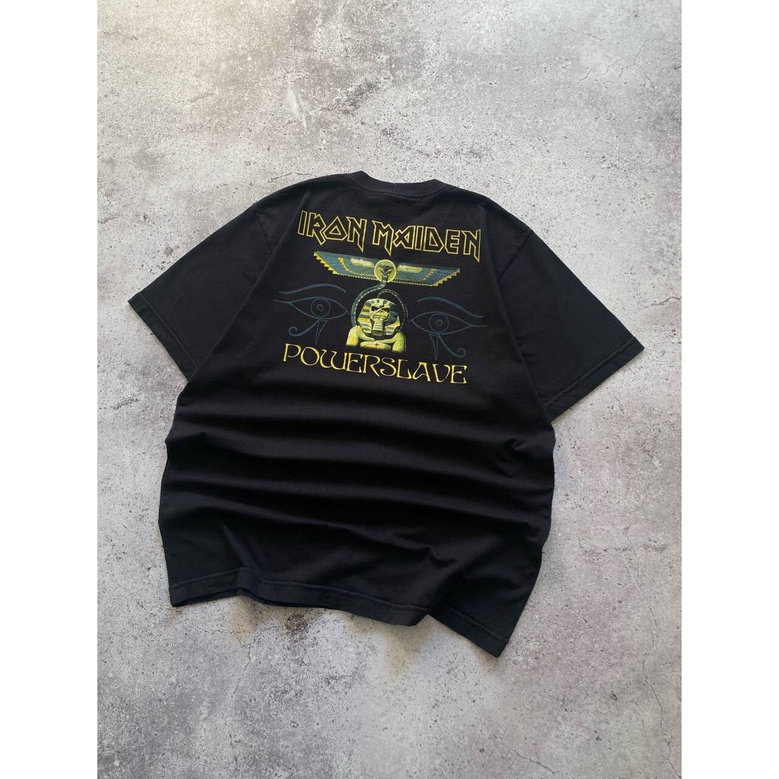 Band Tees × Iron Maiden × Vintage VINTAGE IRON MAIDEN "POWERSLAVE" ALBUM HEAVY METAL BAND TEE Size US L / EU 52-54 / 3 - 5 Thumbnail