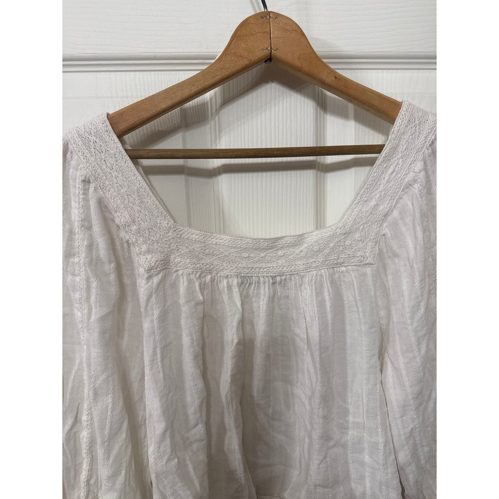 American Eagle Outfitters American Eagle White Boho Babydoll Eyelet Peasant Top, M Size M / US 6-8 / IT 42-44 - 9 Thumbnail