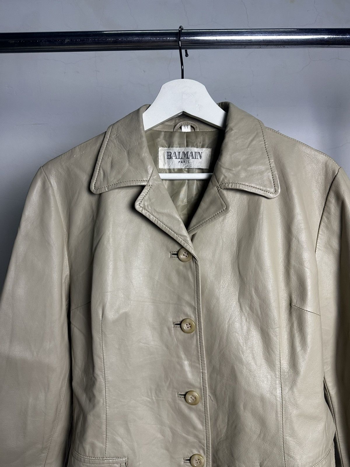 Balmain 80’s Balmain Leather Sheepskin Coat Jacket Size US M / EU 48-50 / 2 - 3 Thumbnail