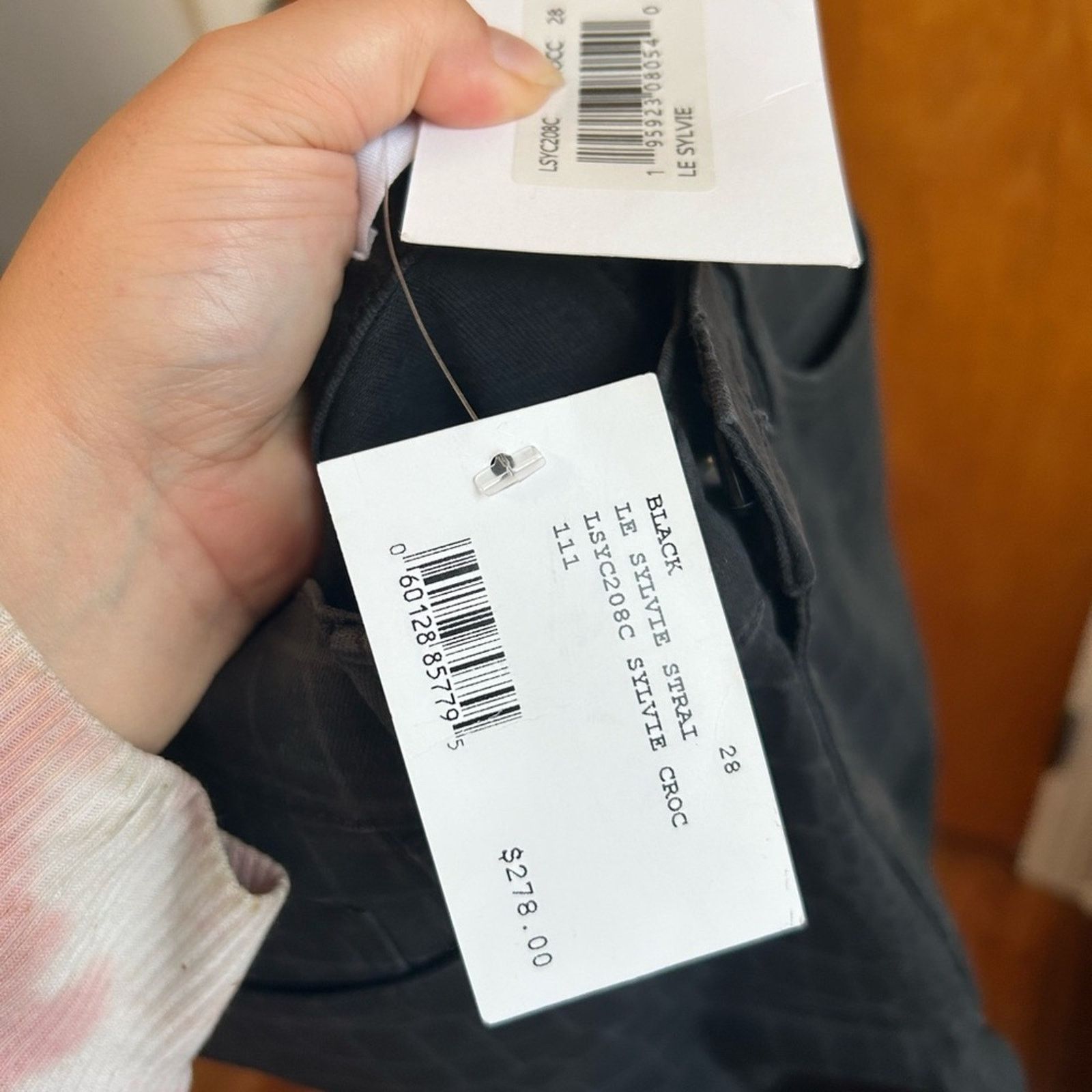Frame NWT FRAME LE SYLVIE SLENDER STRAIGHT COATED CROCODILE JEANS Size 28" / US 6 / IT 42 - 4 Thumbnail