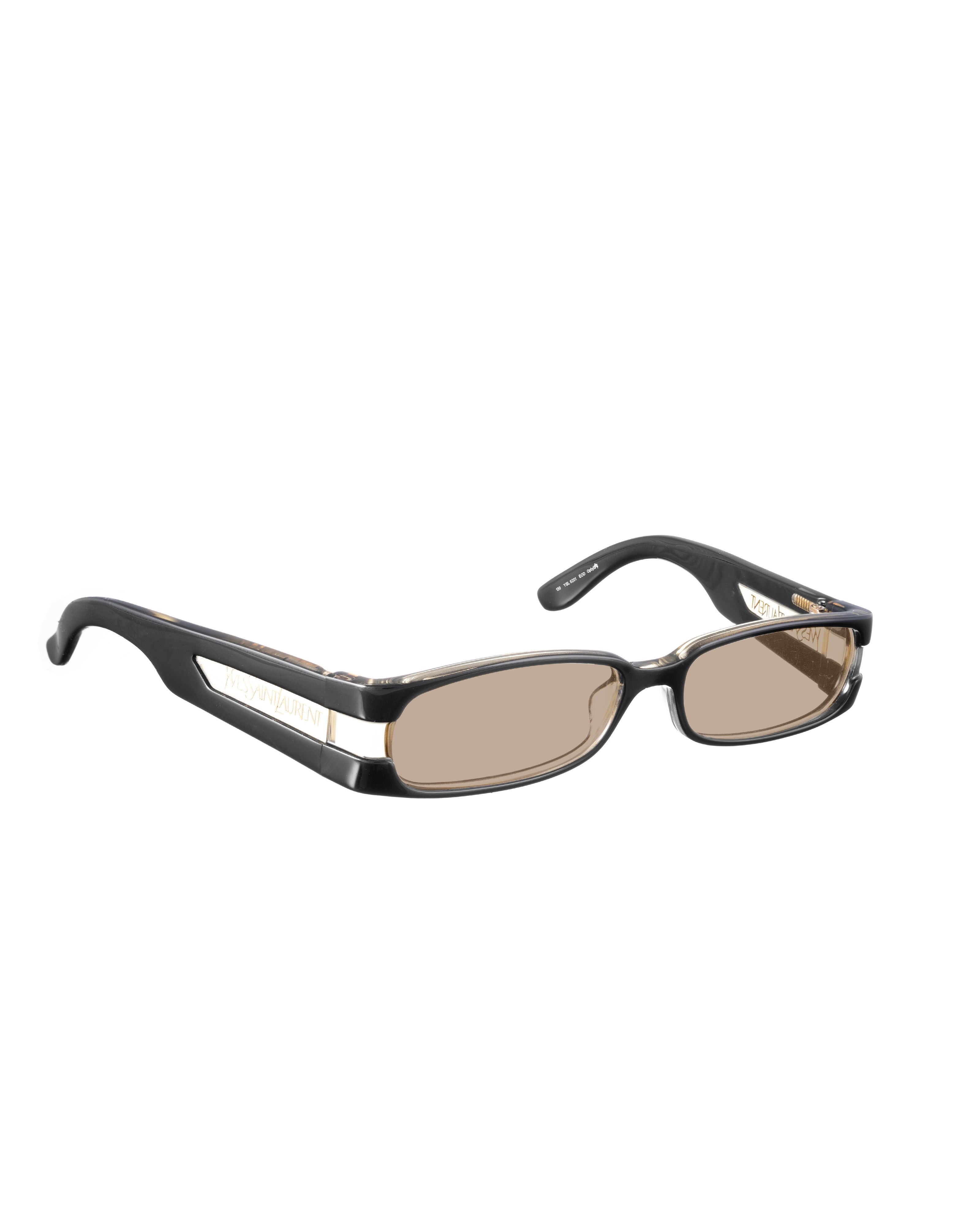 Yves Saint Laurent Yves Saint Laurent 00s Black Sunglasses Transparent Elements Size ONE SIZE - 1 Thumbnail