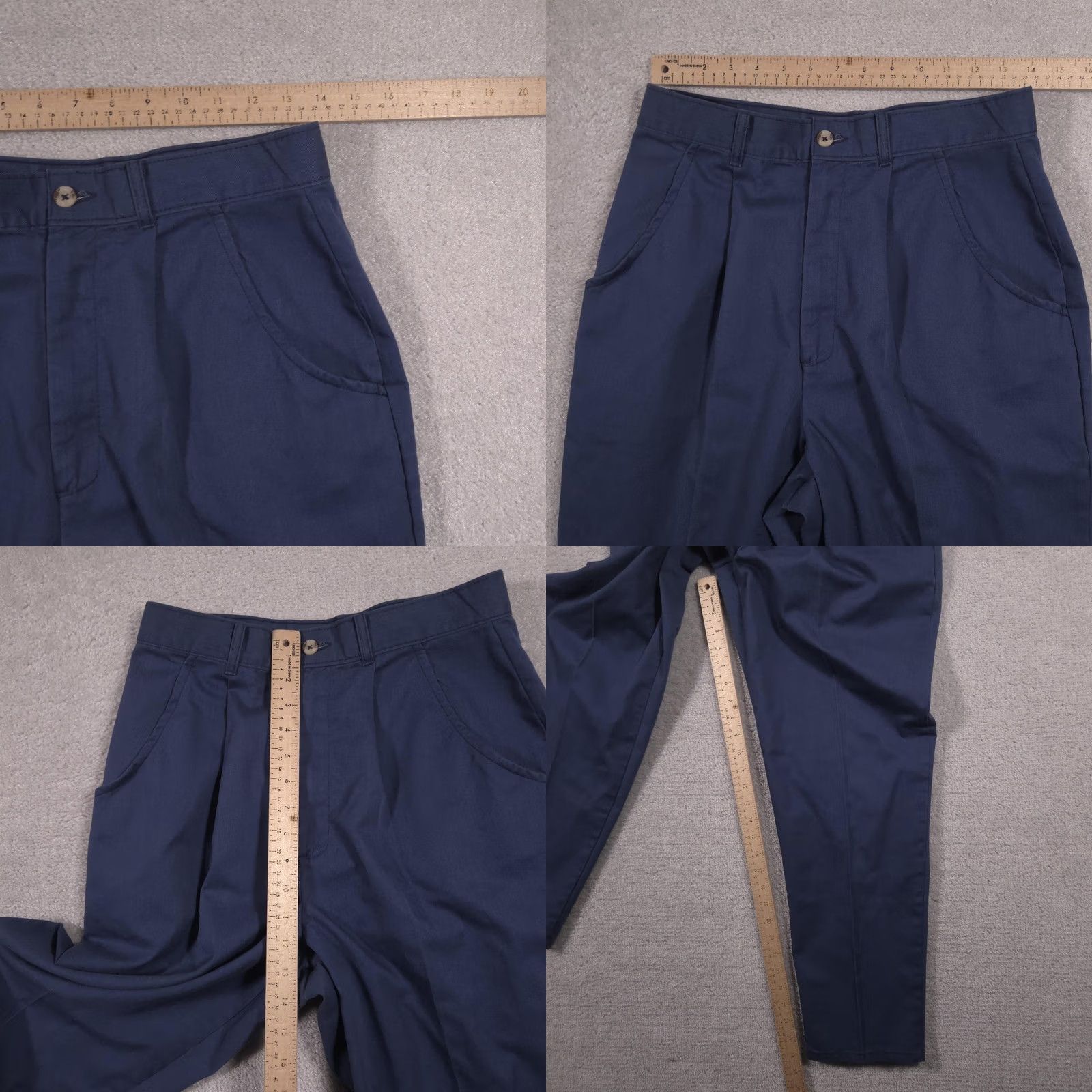 Vintage VINTAGE Chic Pants Womens 14 Blue Pleated Twill Chino Straight Leg Workwear 90s Mens WomensGirls Size 36" / US 14 / IT 50 - 8 Thumbnail