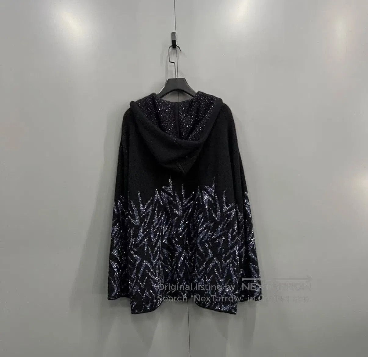 Saint Laurent Paris Black Sequined Hooded Sweater - Size L. Size US L / EU 52-54 / 3 - 2 Thumbnail