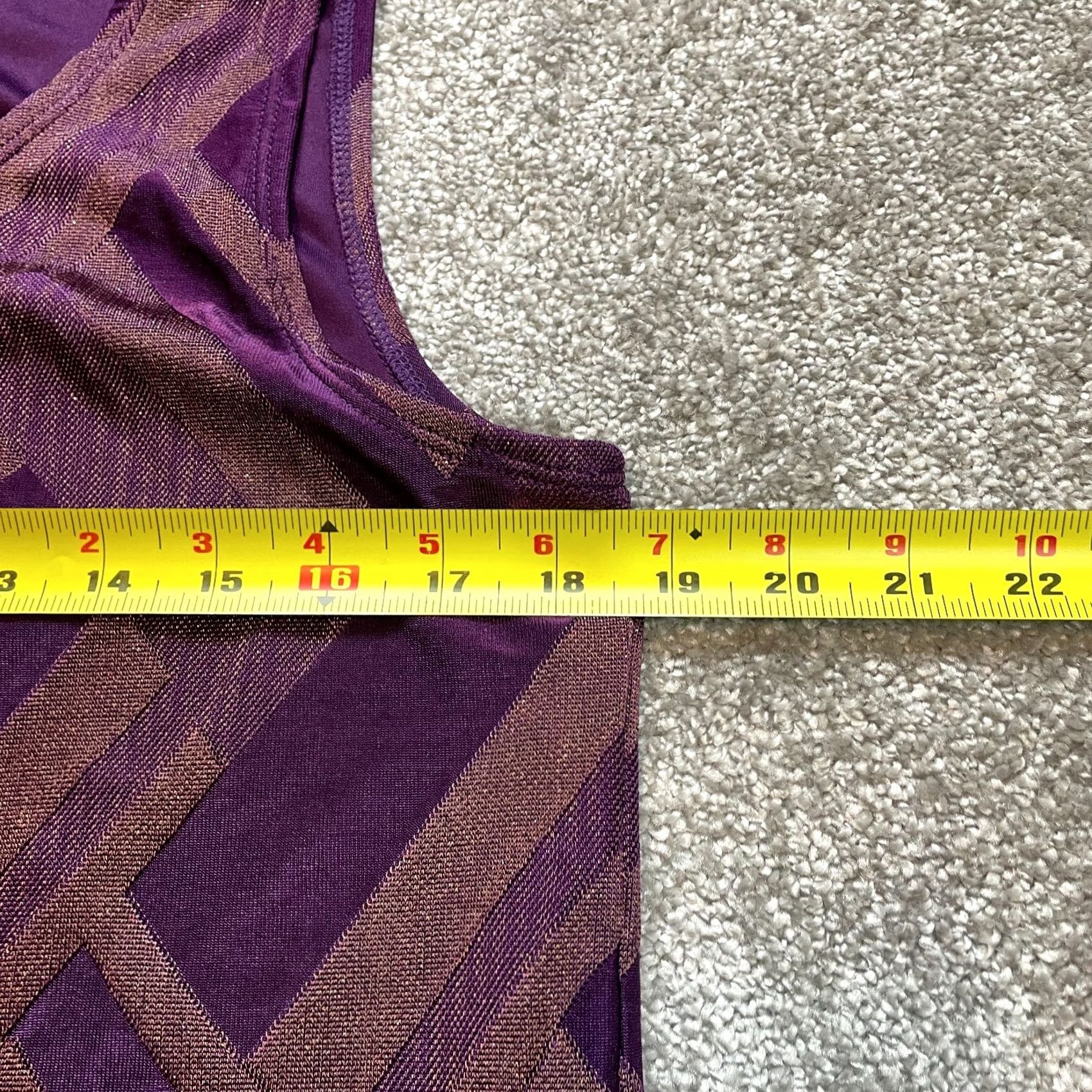 Vintage Chico's Travelers Womens Tank Top Size 10 Purple Sleeveless Wrinkle Free Knit Polyester Spandex Crew Neck Geometric Basic Summer Womens Tank Size L / US 10 / IT 46 - 6 Thumbnail