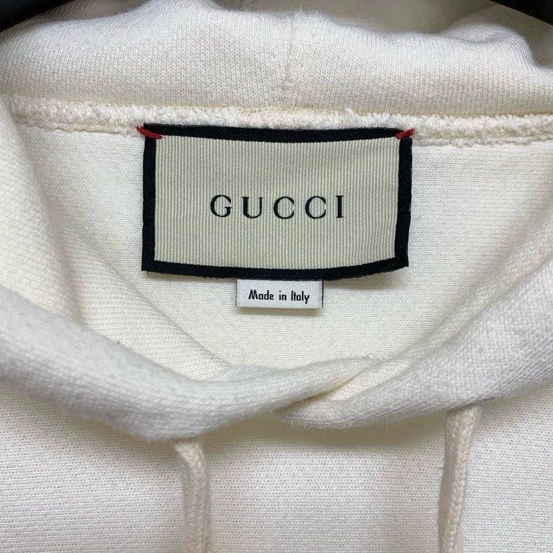 Gucci Gucci Beige logo embroidered hooded sweatshirt Size US L / EU 52-54 / 3 - 2 Thumbnail