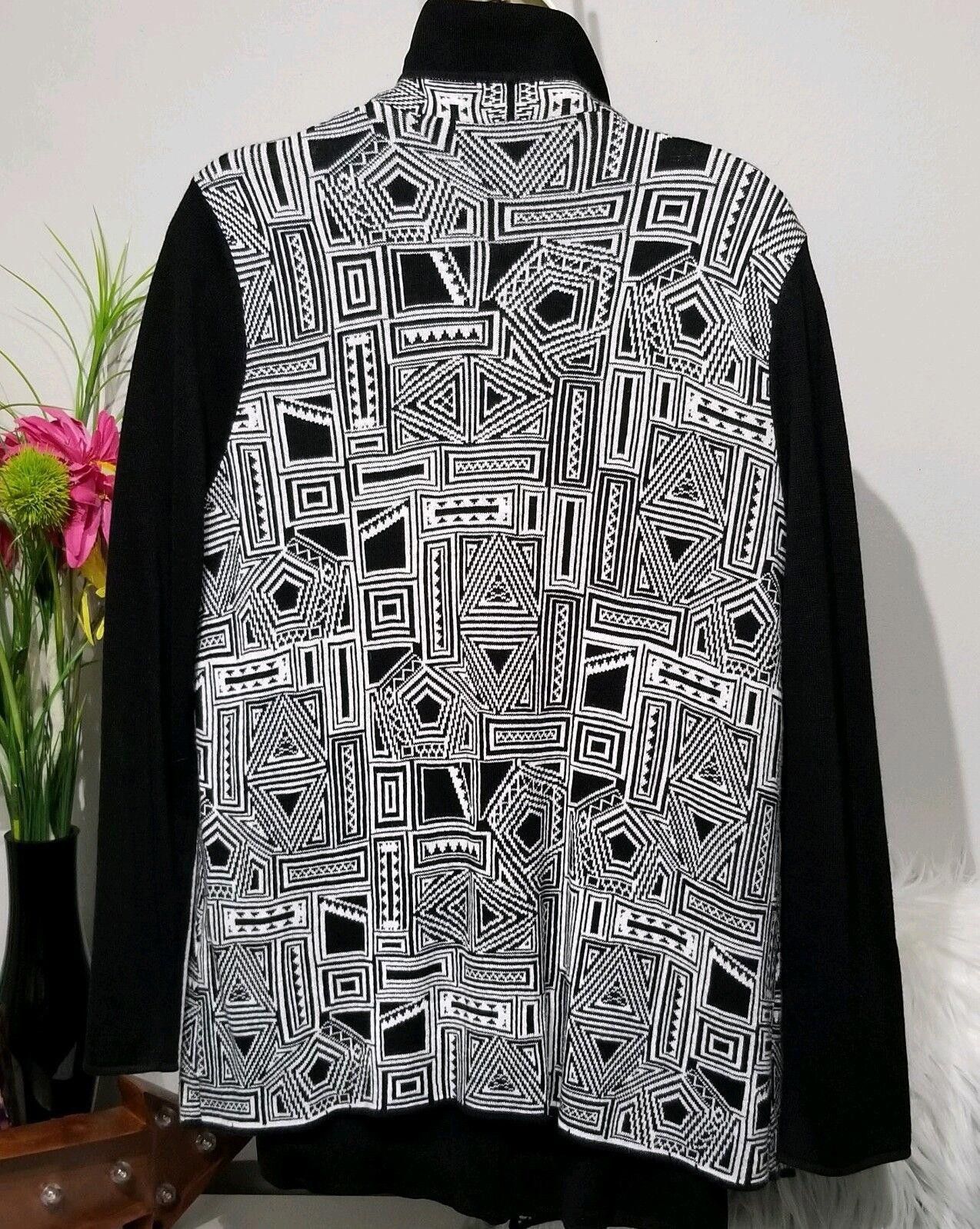 Chicos Chicos Size 2 Sweater Geometric Black And White Size Large Size XS / US 0-2 / IT 36-38 - 2 Thumbnail