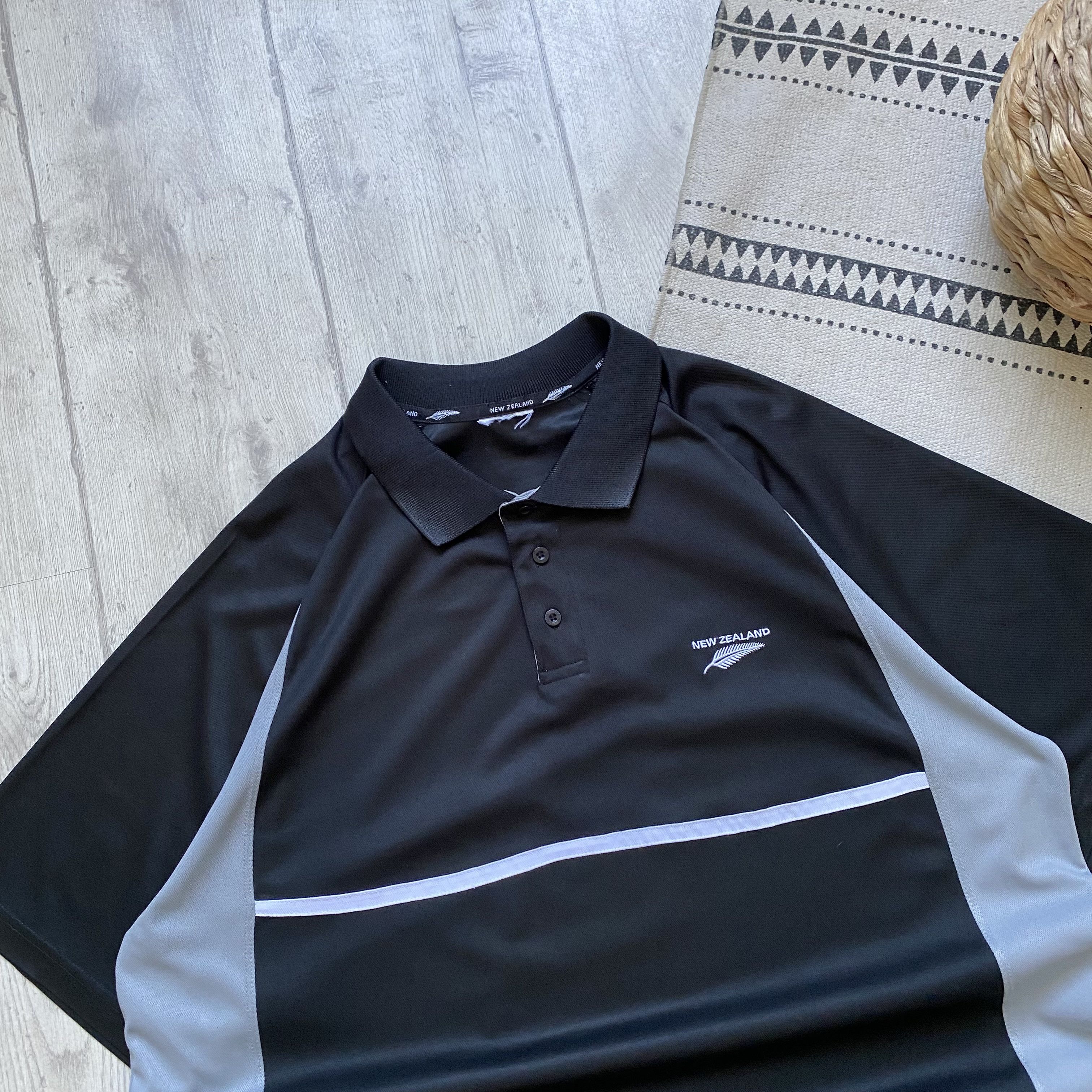 All Blacks 🏈 Vintage ALL Black New Zealand polos jersey rugby team Size US XL / EU 56 / 4 - 2 Thumbnail