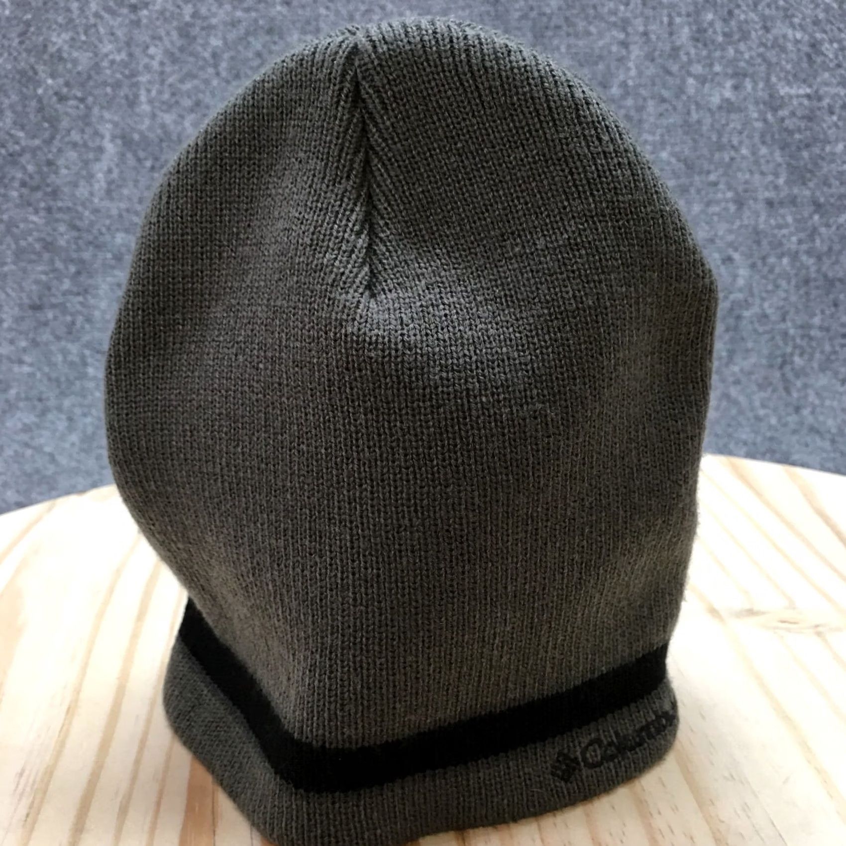 Vintage Columbia Sportswear Beanie Hat Mens Gray Black OS Adjustable Knitted Acrylic Size ONE SIZE - 2 Thumbnail
