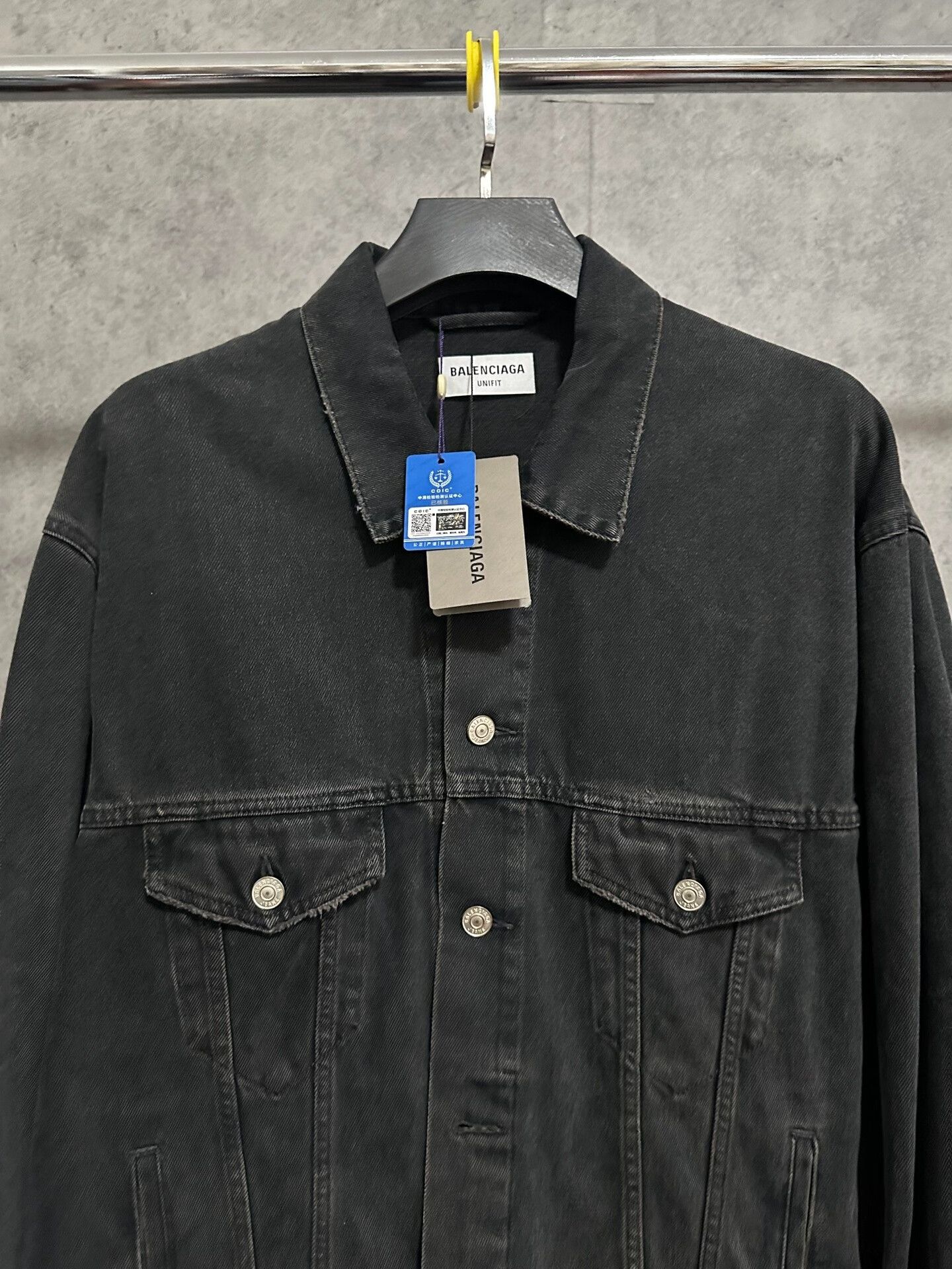 Balenciaga black denim jacket with graffiti design Size US XS / EU 42 / 0 - 5 Thumbnail