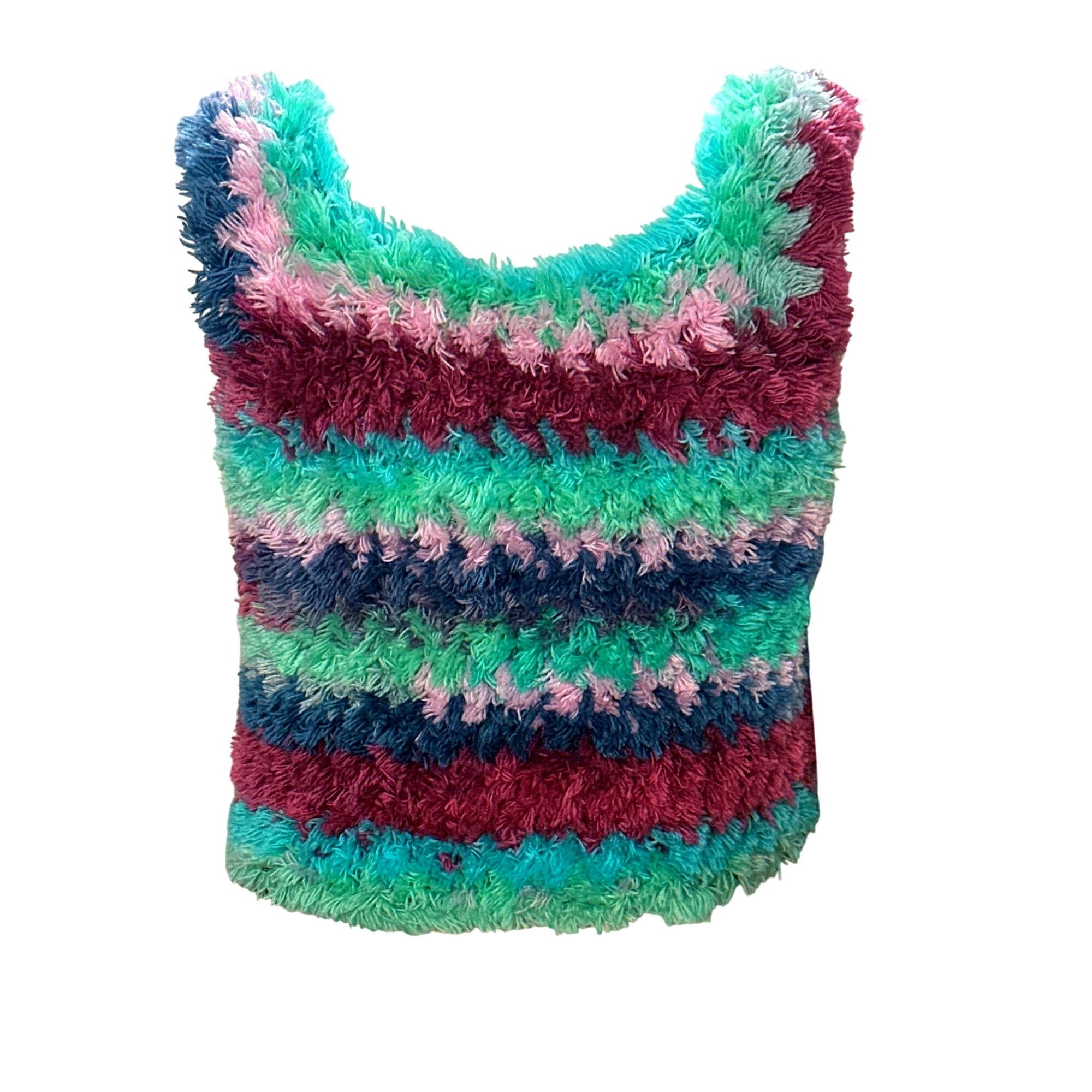 Other CCC Handmade Fluffy Striped Vest Soft Furry Texture Cozy Sle Size XS / US 0-2 / IT 36-38 - 3 Thumbnail