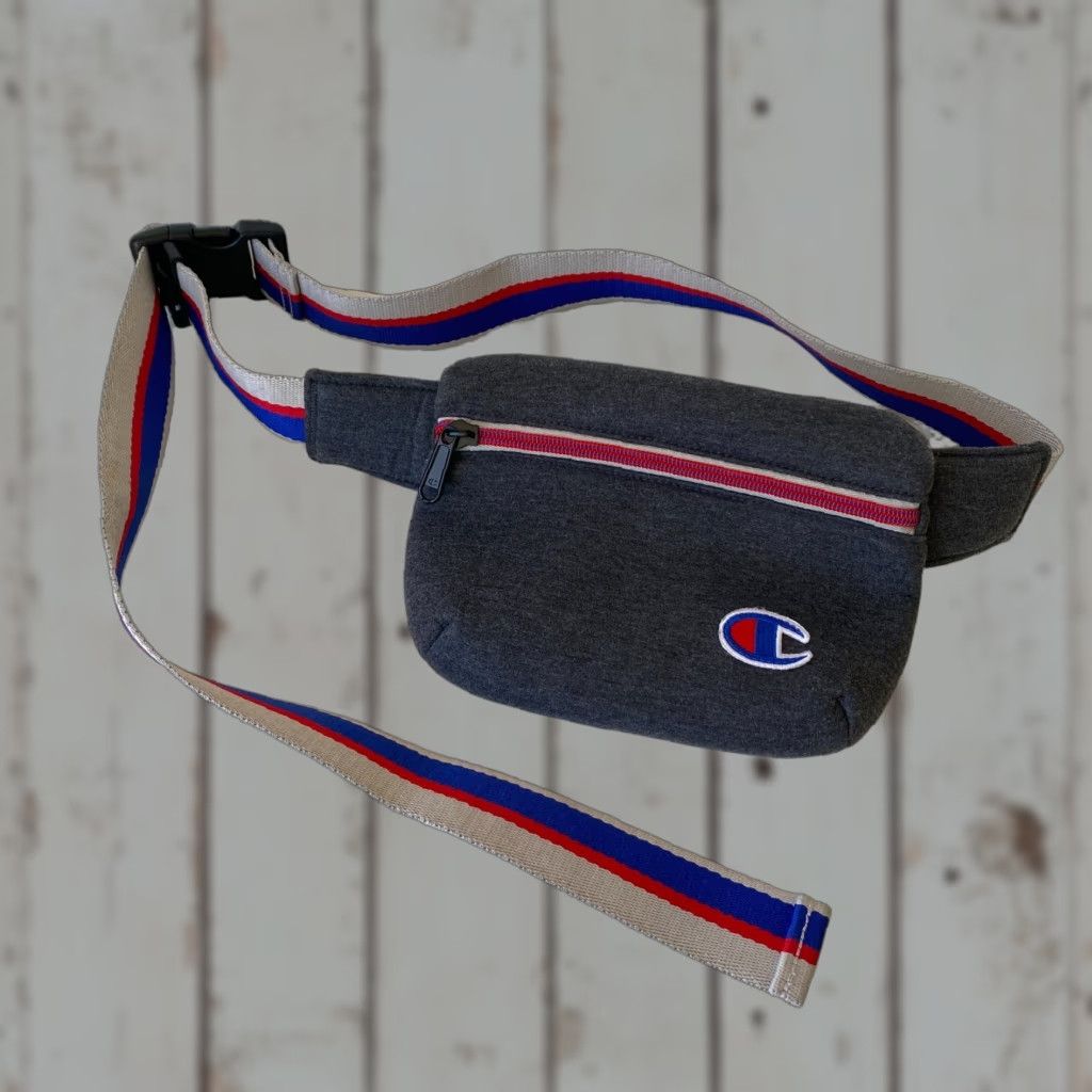 Champion VINTAGE Champion Athletic Apparel Waist Bag Fanny Pack Gray Slate Strap Unisex Adults Cotton Belt Bag & Fanny Pack Mens Womens Boys Girls Size ONE SIZE - 1 Thumbnail