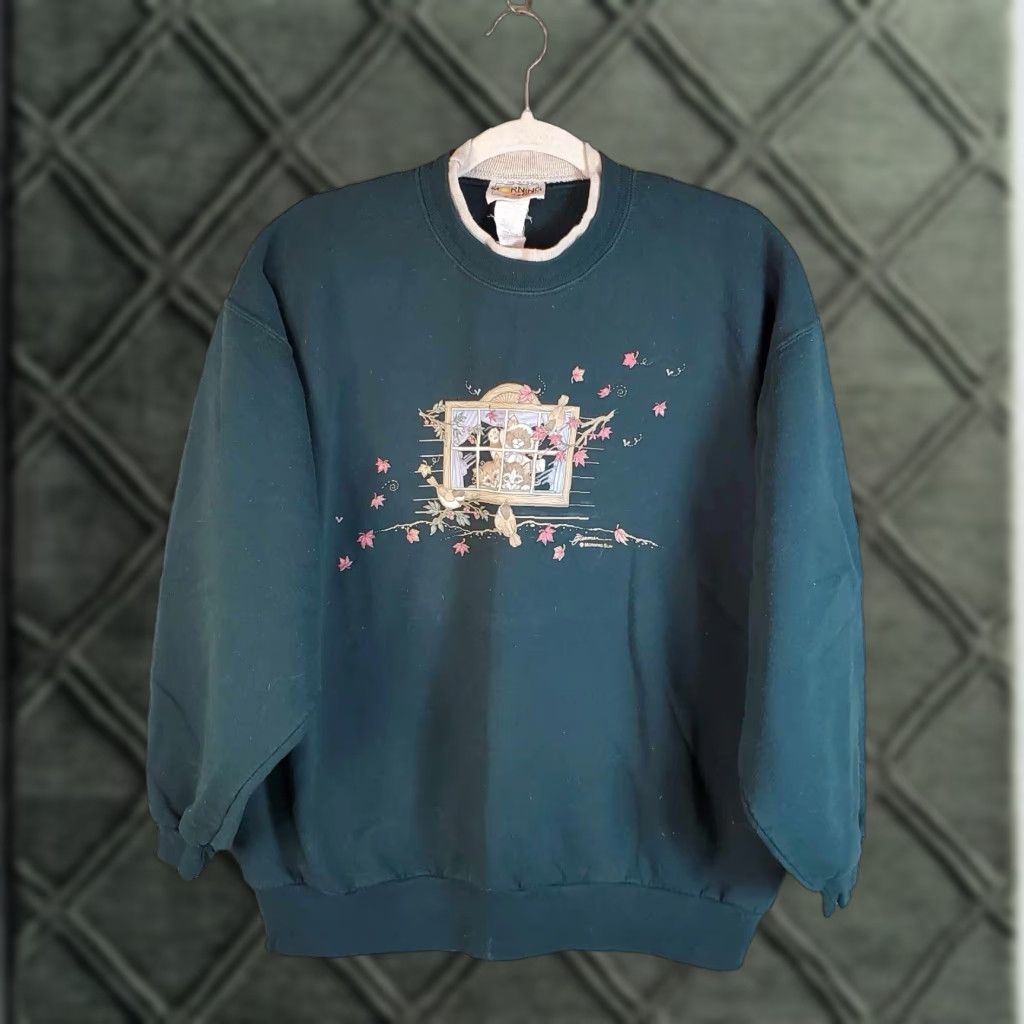 Vintage VINTAGE Morning Sun Kitten Cat Grandma Sweater Size 1X Size XL / US 12-14 / IT 48-50 - 1 Thumbnail