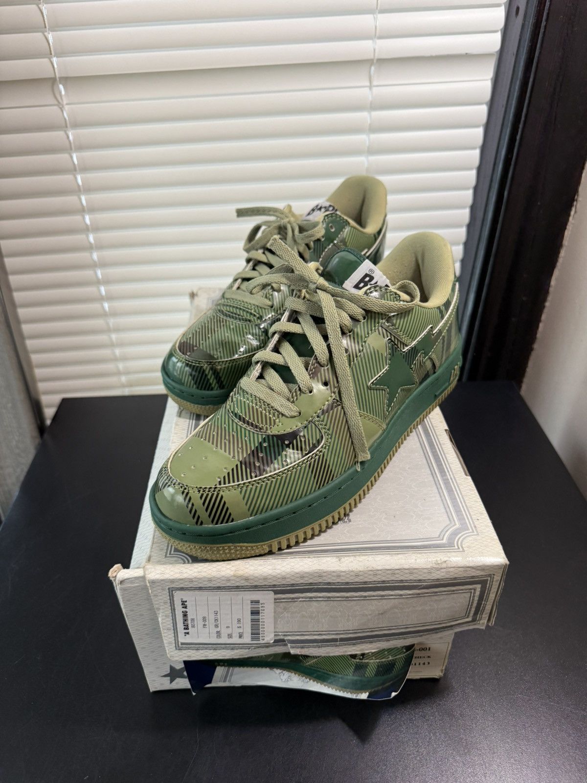 Bape Bapesta Green Check Shoes Size 9 Size US 9 / EU 42 - 14 Thumbnail