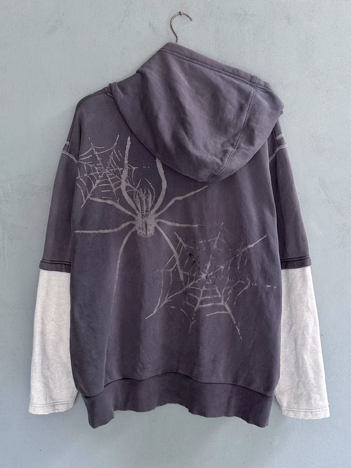 image of Beauty Beast x If Six Was Nine Levis Spider Trashed Hoodie Distressed Faded in Faded Black (Size XL