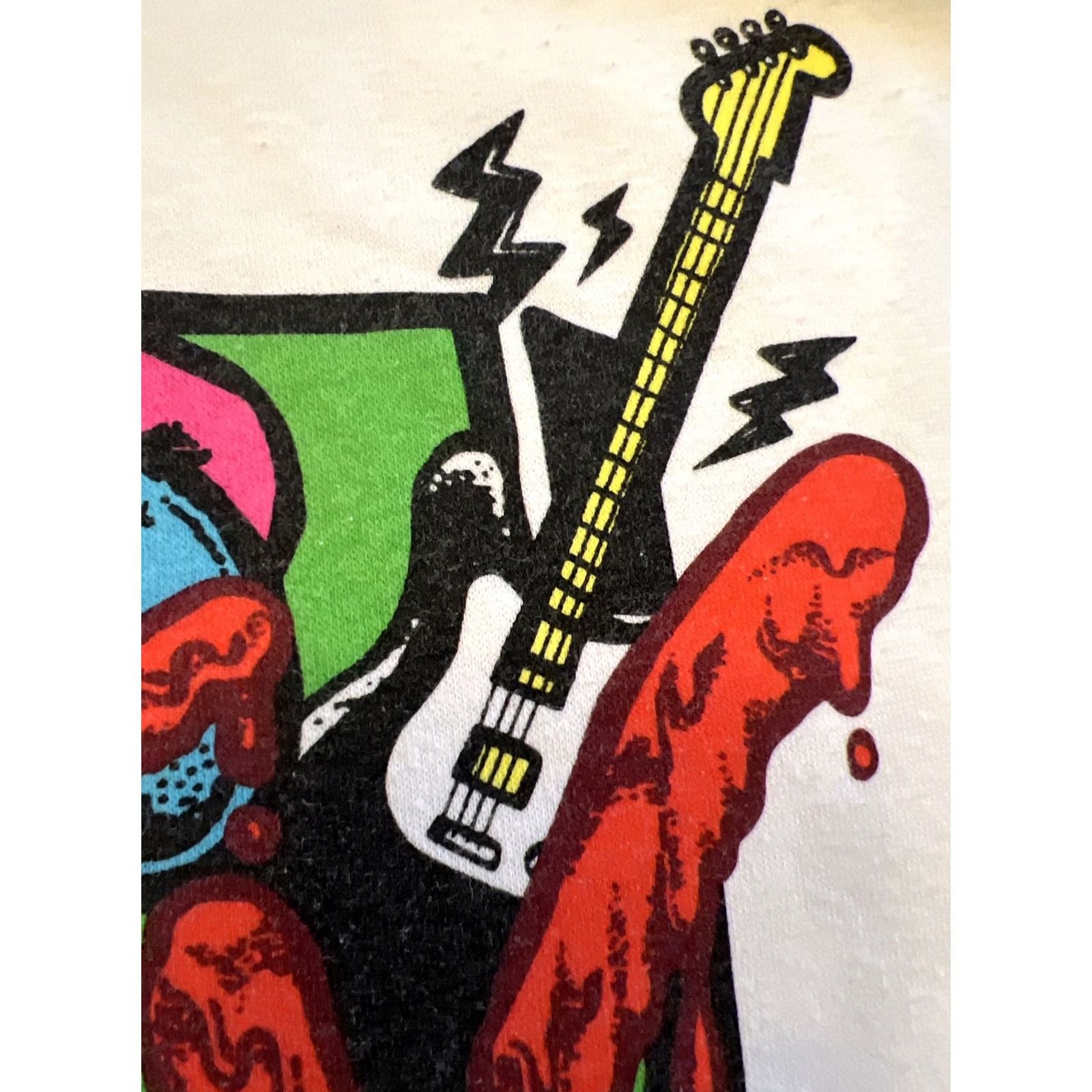 H&M H&M Hoodie Skull Skateboard Wave Guitar Lightning Bolt Logo 80s 90s Graphic Print XL White Mens Pullover Hooded Sweatshirt Size US XL / EU 56 / 4 - 5 Thumbnail