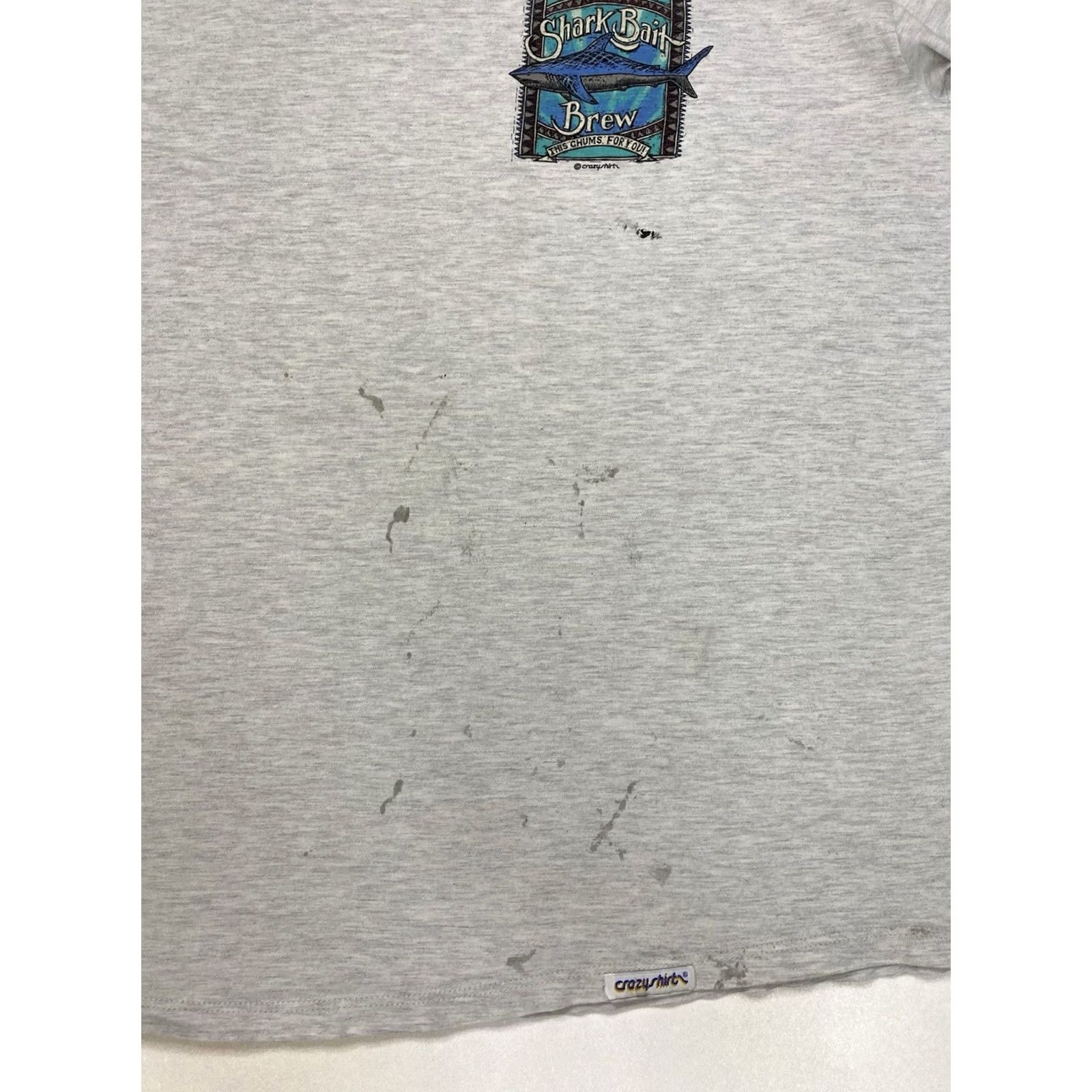 Vintage VINTAGE Crazy Shirts Shark Bait Brew Graphic T-shirt Men XL 90s Single Stitch Size US XL / EU 56 / 4 - 5 Thumbnail