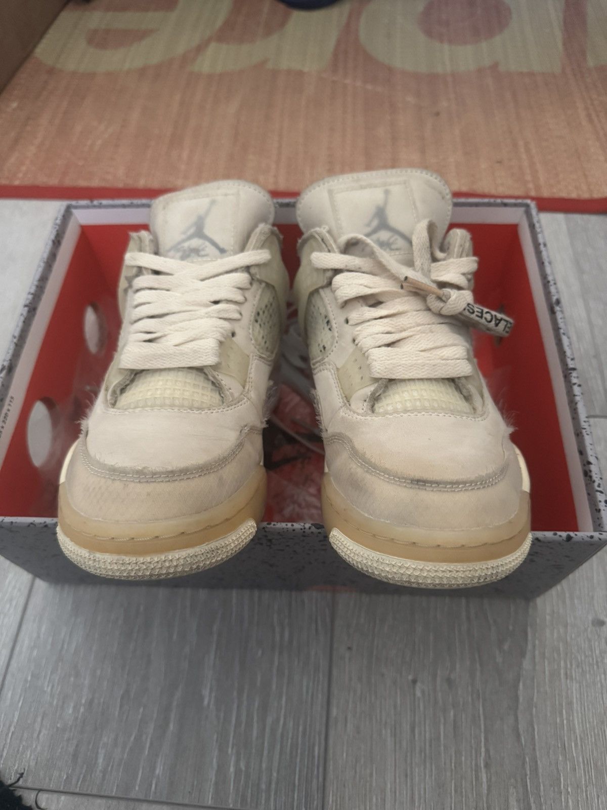 Jordan Brand × Off-White Air Jordan 4 Retro Off-White Sail US 6M/7.5W Used Size US 6 / EU 39 - 6 Thumbnail