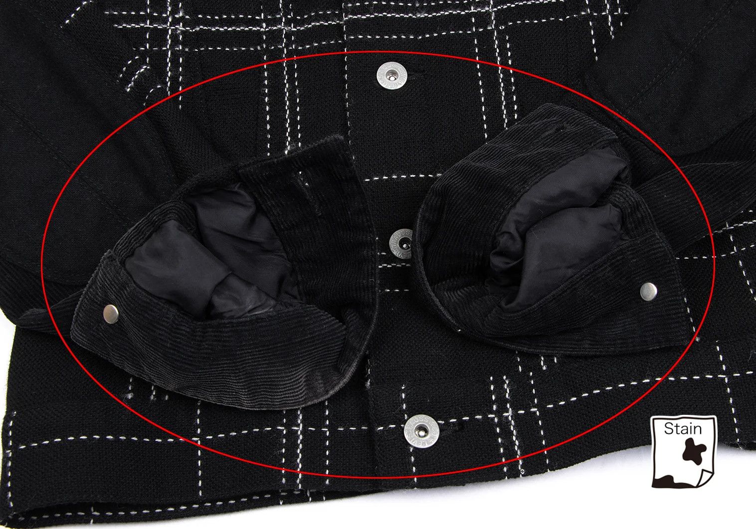 Junya Watanabe Corduroy Stitch Wool Trucker Jacket in Black, Size XS Size US XS / EU 42 / 0 - 11 Thumbnail