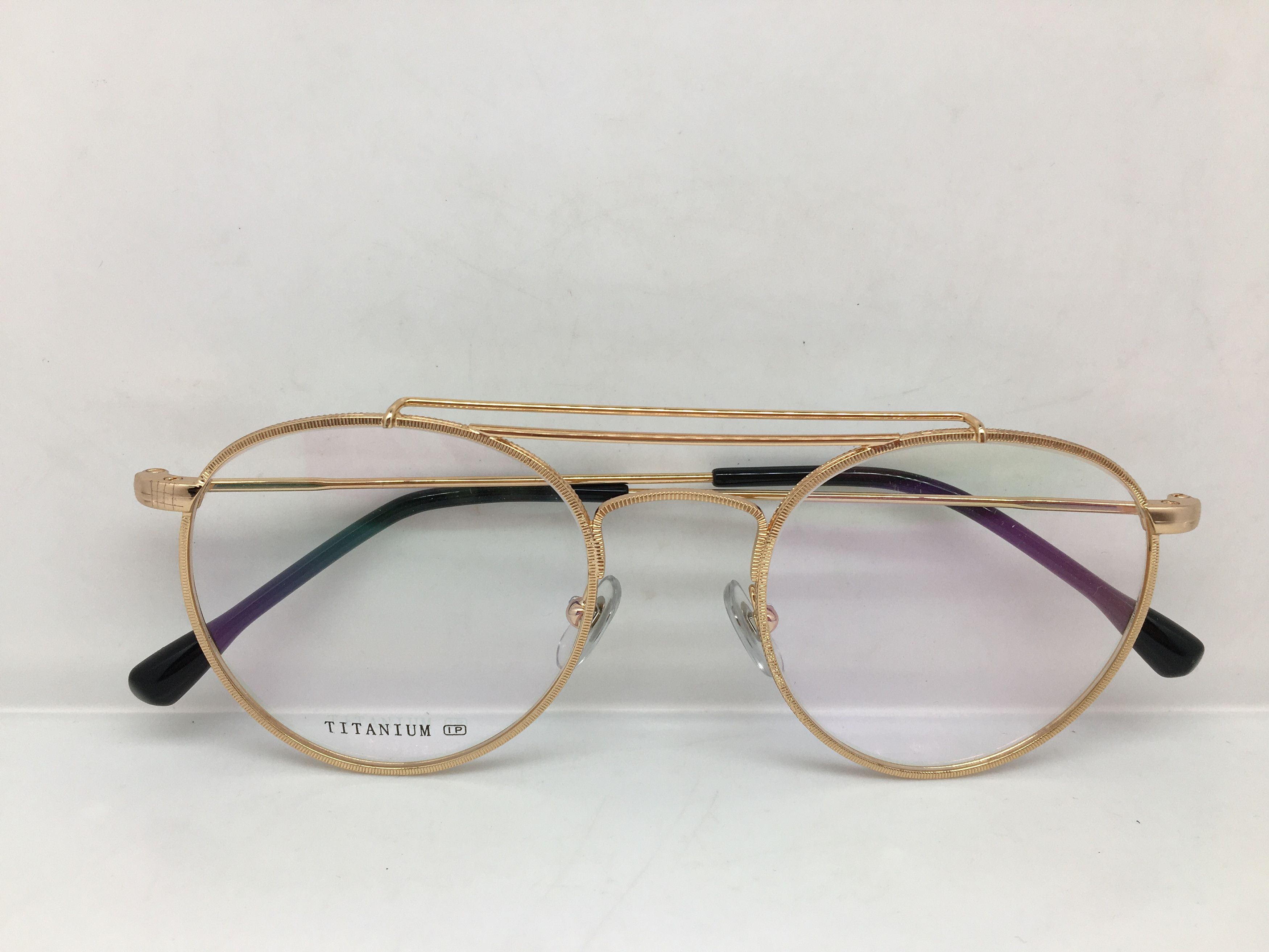 Other Gold Titanium Round Eyeglasses Frame GREAT GATSBY Size ONE SIZE - 5 Thumbnail