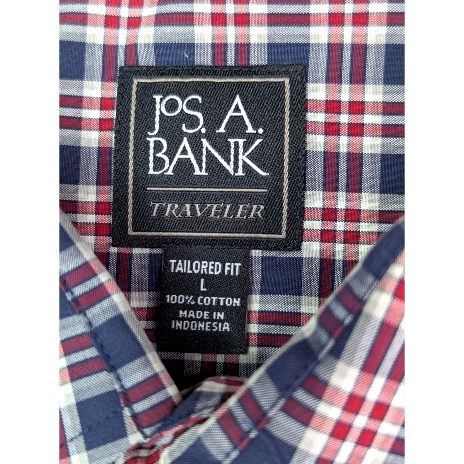 Jos. A. Bank Jos. A. Bank Travelers Collection Button-Up Shirt Men L Plaid Red Blue Seasonal All Seasons, Fall Winter, Spring, Travel, Pocketed, Regular Fit Size US L / EU 52-54 / 3 - 3 Thumbnail