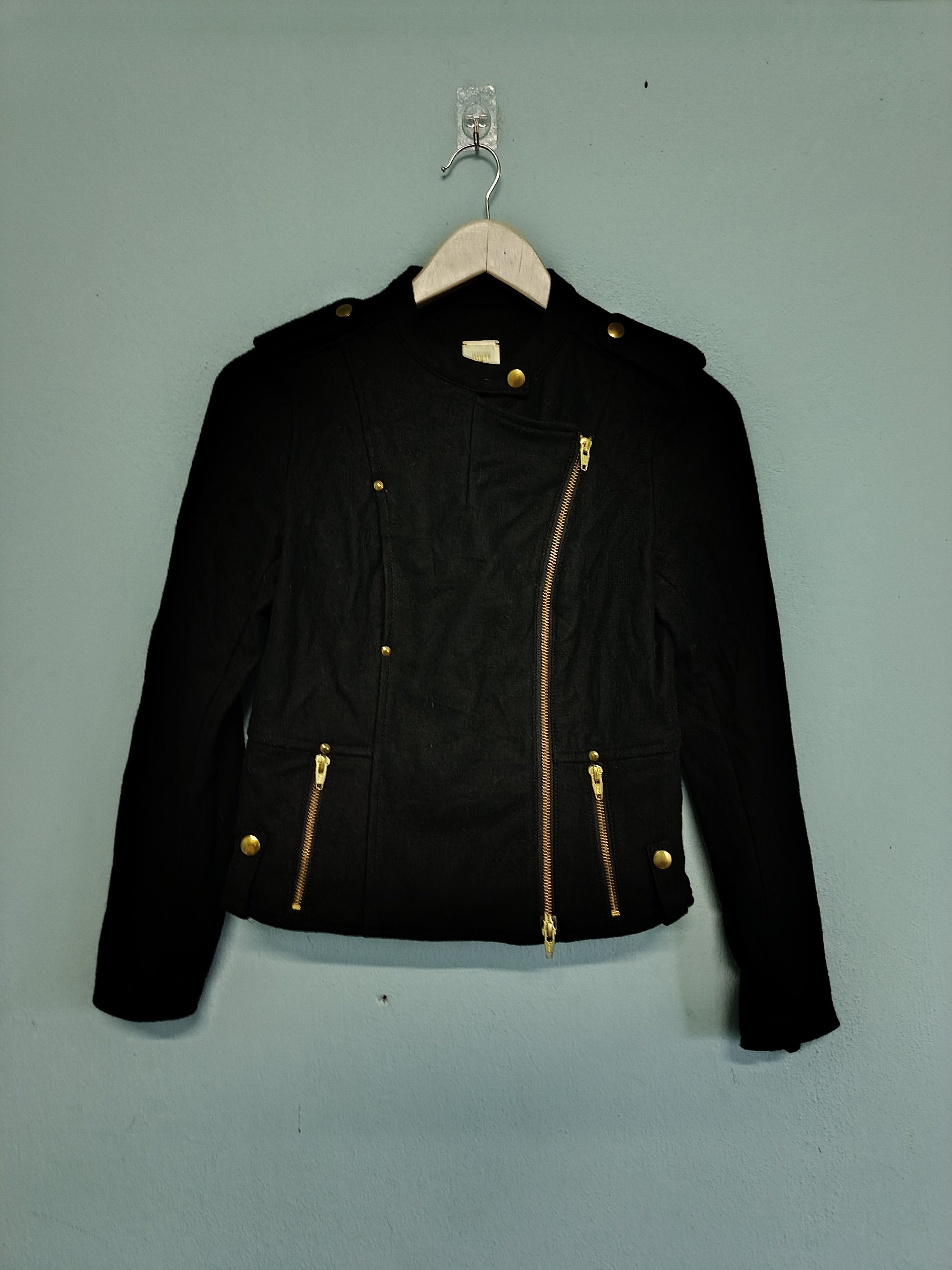 Designer × Japanese Brand Muse Asymmetric Zip Wool Blend Black Jacket Size S / US 4 / IT 40 - 1 Thumbnail