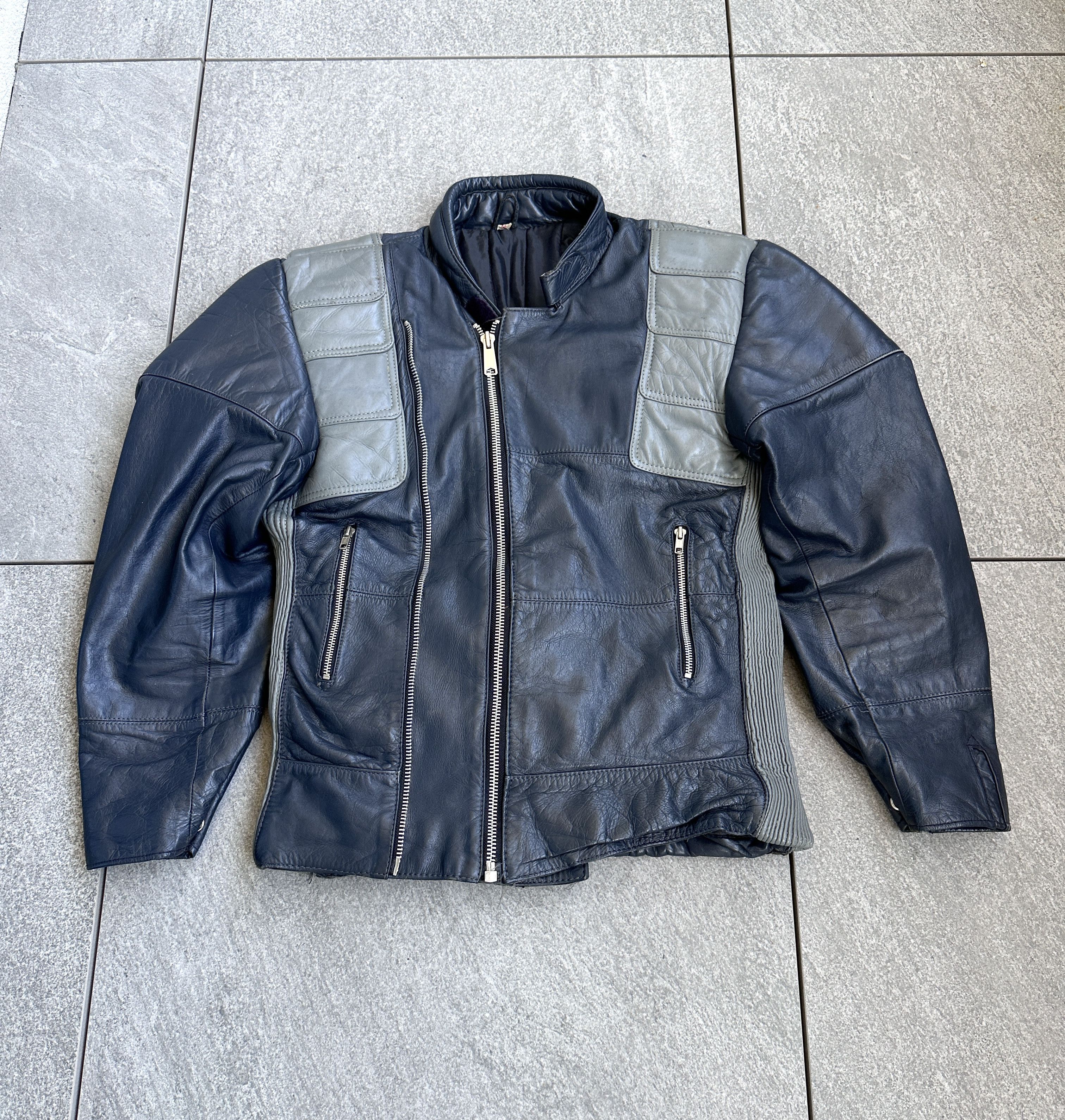 Vintage Rare leather boxy jacket motorcycle racing oversize Size L / US 10 / IT 46 - 12 Thumbnail
