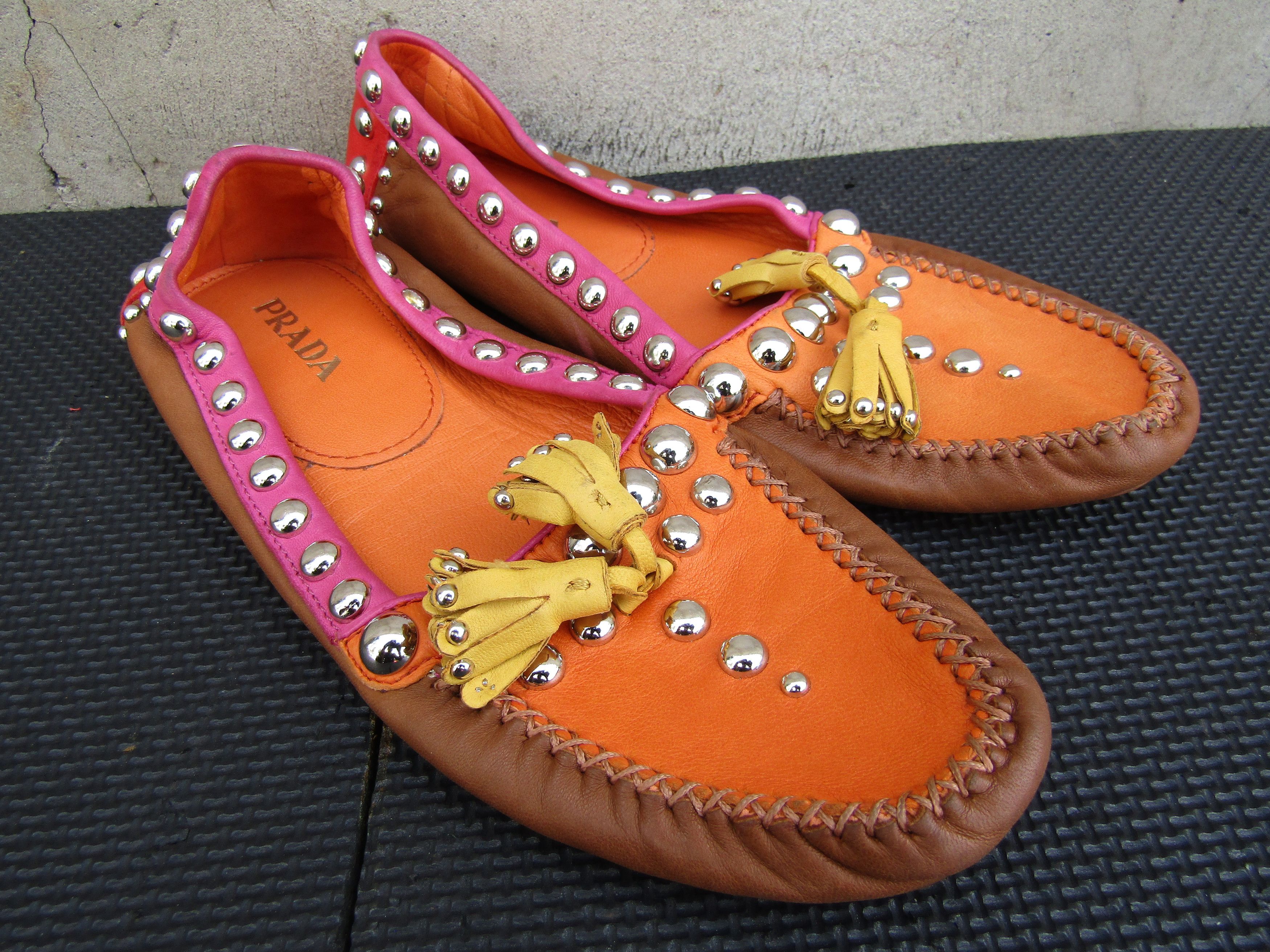 Prada Rare Prada Ballerina Flats Slip on Leather Multicolort Size US 7.5 / IT 37.5 - 2 Thumbnail