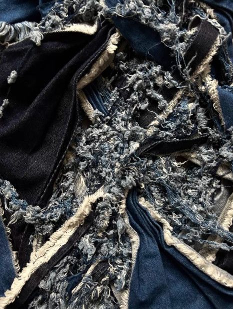 Nozomi Ishiguro Nozomi Ishiguro Cut-Out Distressed Denim Skirt Size L / US 10 / IT 46 - 8 Thumbnail