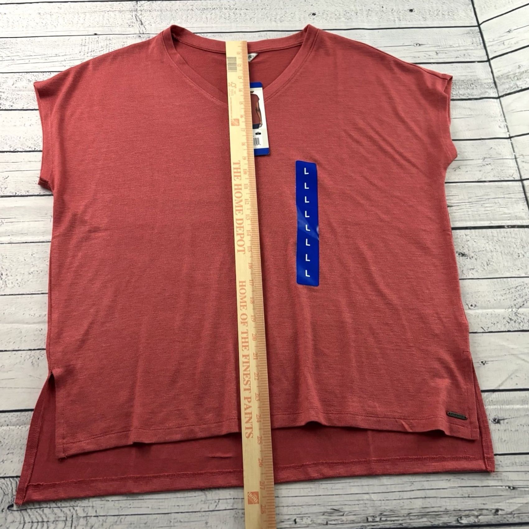 Orvis Orvis Women's Large Mineral Red V-Neck Short-Sleeve Relaxed Tee Shirt Size L / US 10 / IT 46 - 4 Thumbnail