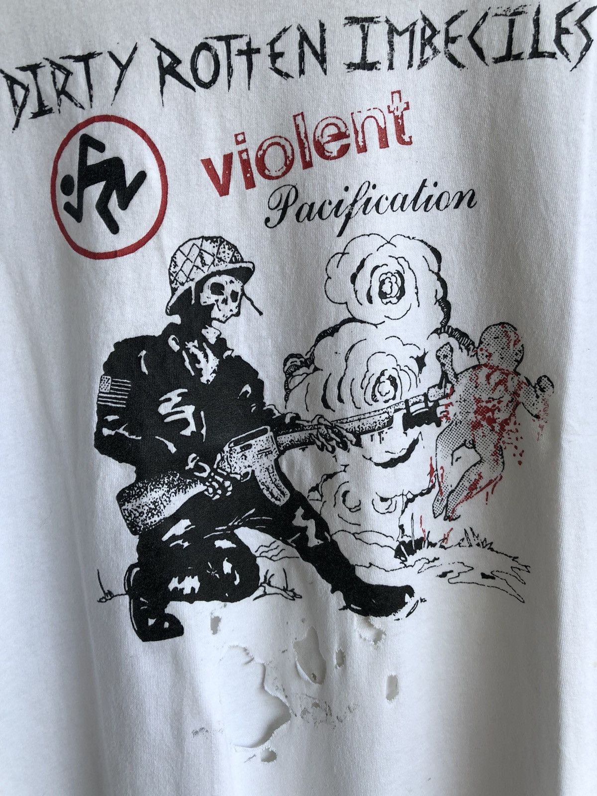 Band Tees × Japanese Brand Distressed D.R.I Violent Pacification Tshirt Tee Size US L / EU 52-54 / 3 - 6 Thumbnail