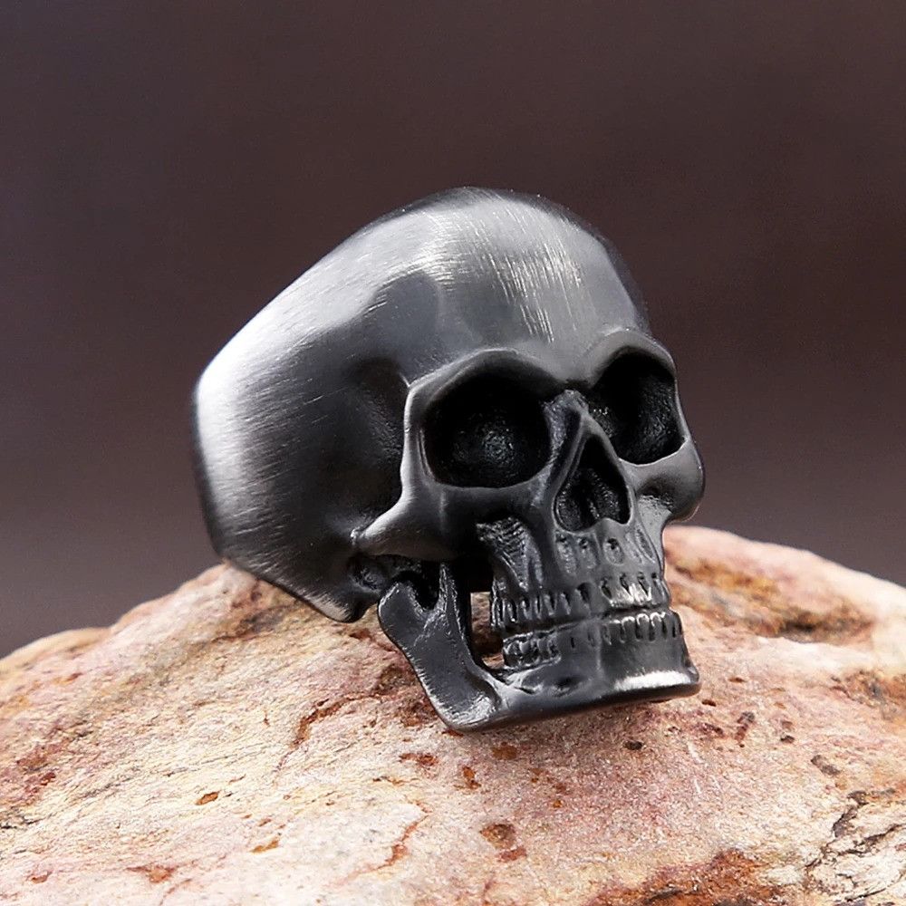 Vintage Gothic Stainless Steel Skull Ring Size ONE SIZE - 2 Thumbnail
