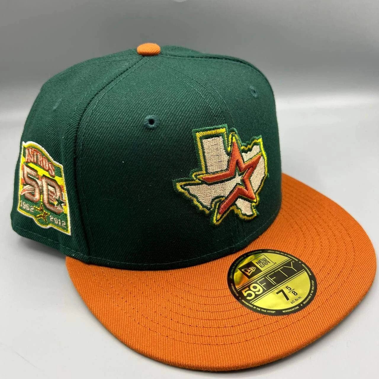 New Era Houston Astros Hat Men 7 5/8 59Fifty New Era MLB Fitted Cap Size ONE SIZE - 1 Thumbnail