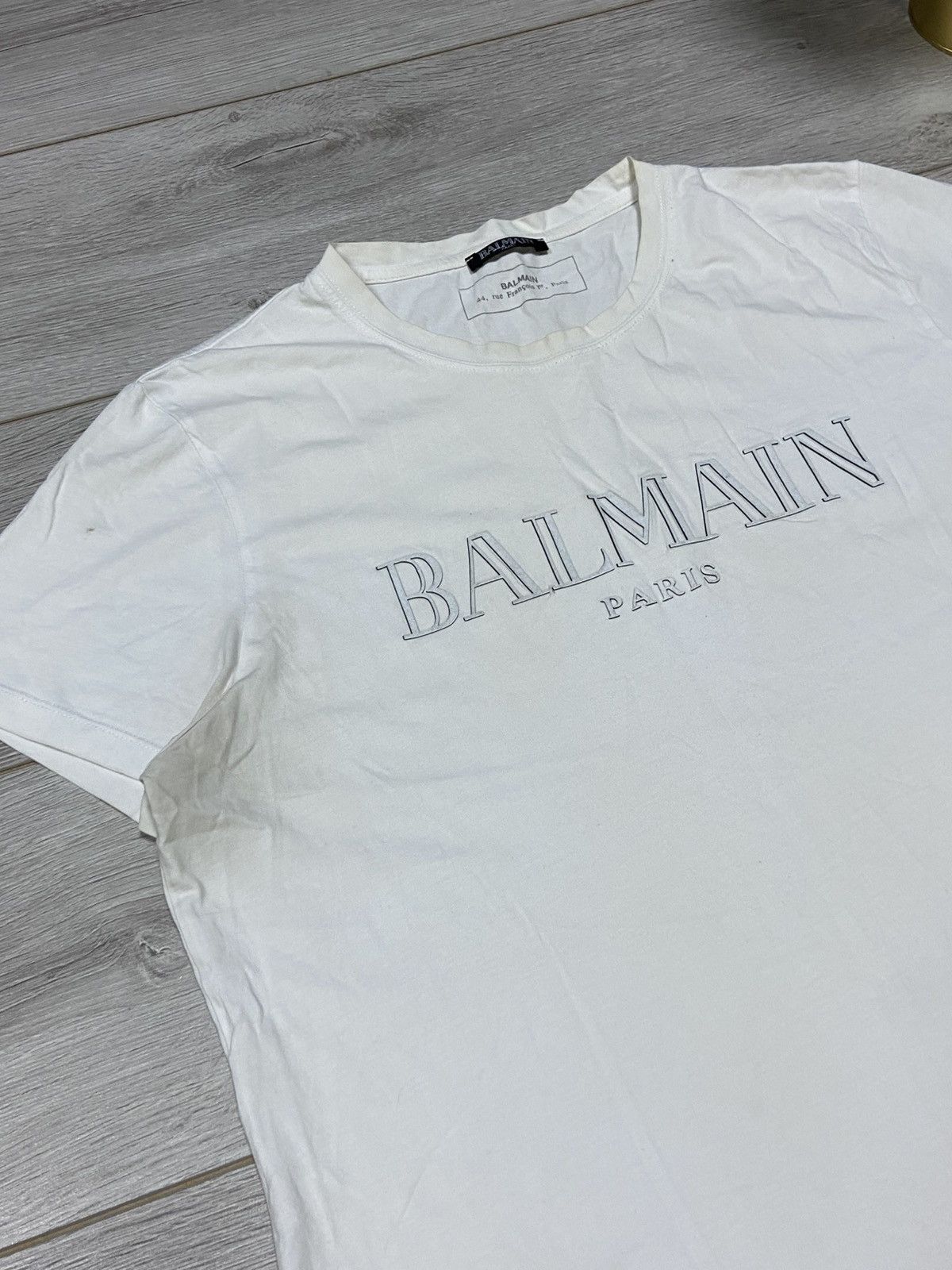 Balmain Balmain big logo spell out distressed tee t-shirt Size US XL / EU 56 / 4 - 2 Thumbnail